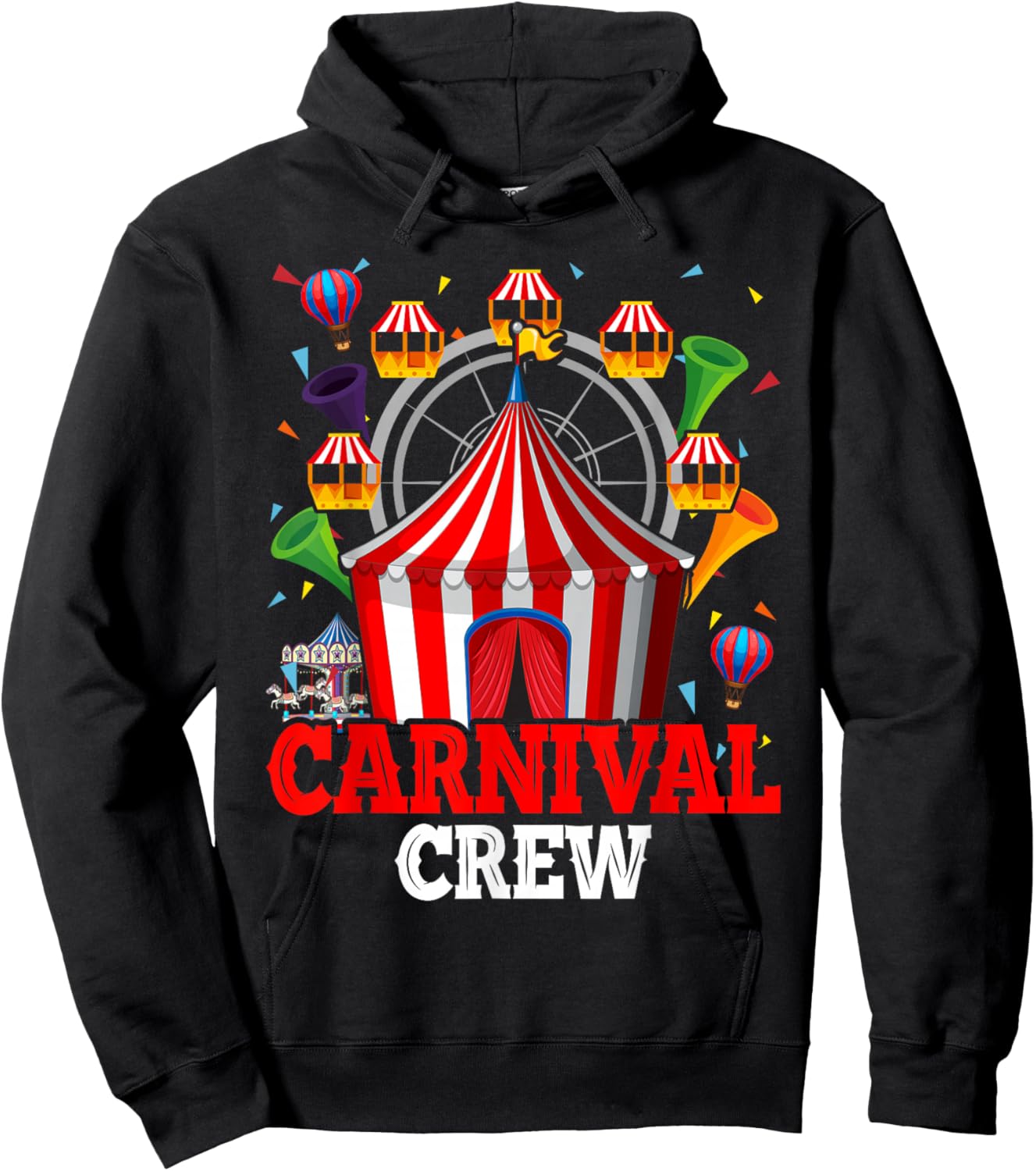 Carnival Crew for Birthday Theme Party Matching Family Hoodie - Hoodie | Black