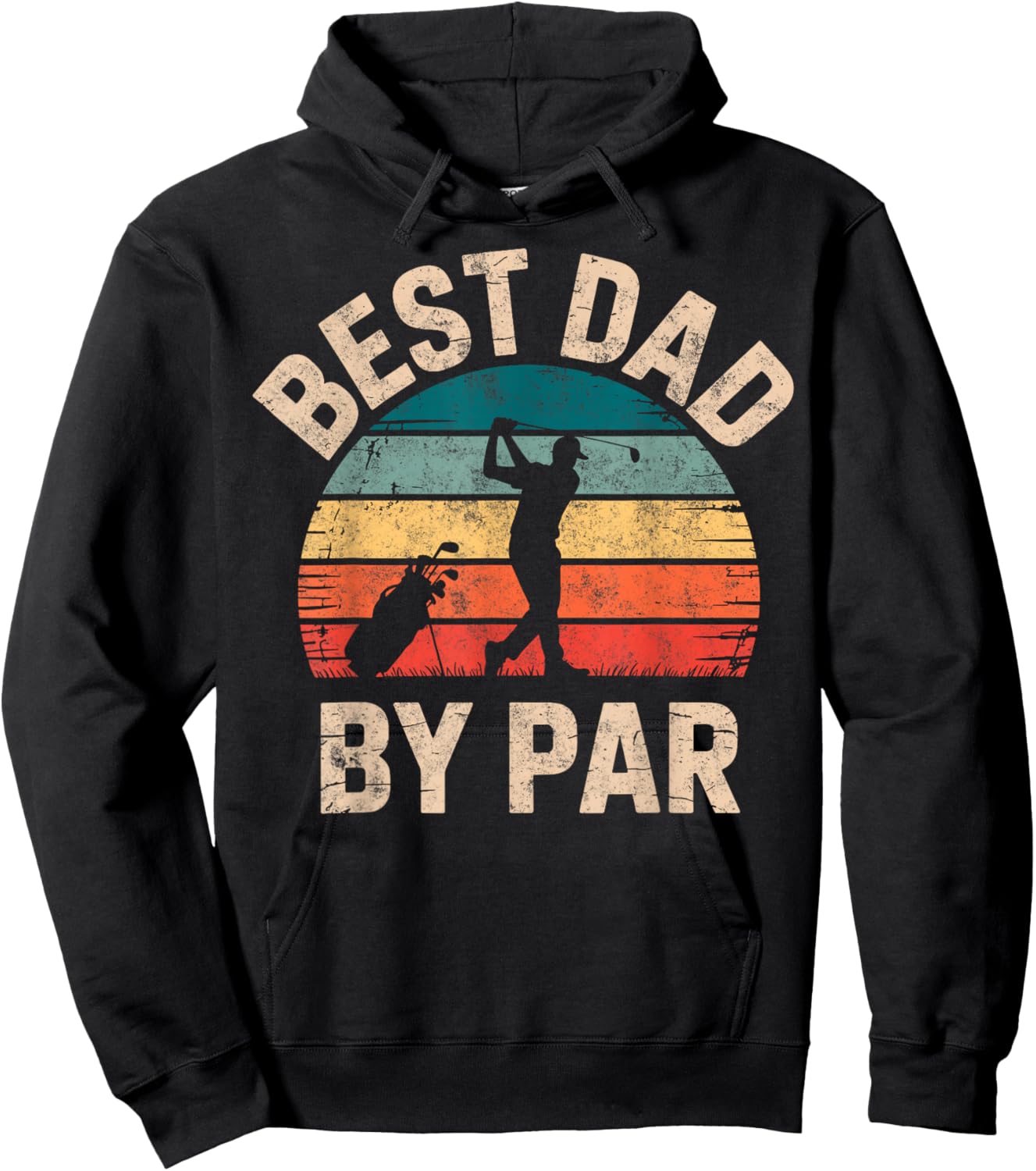 Vintage Golf Golfer Golfing Best Dad by Par Golf Joke Hoodie - Hoodie | Black