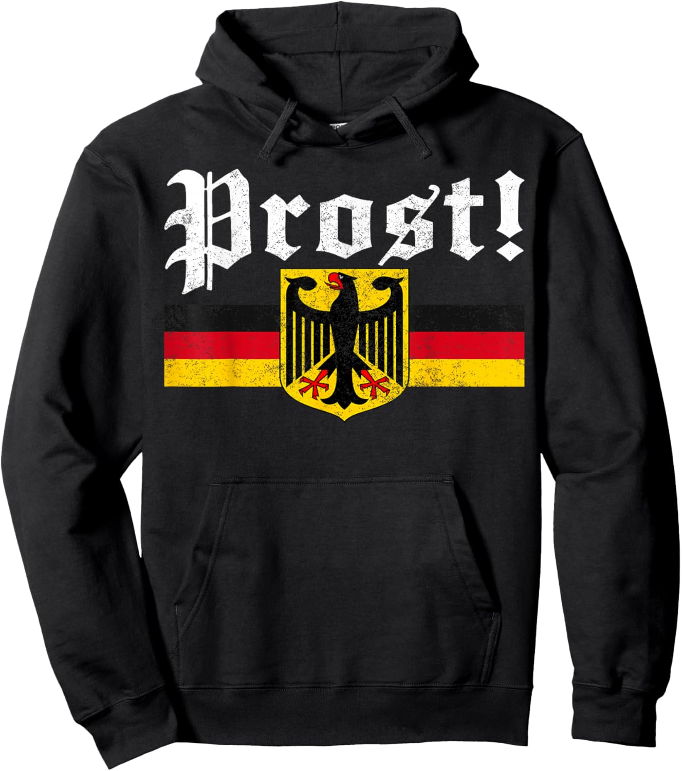 Oktoberfest Drinking Men Women Vintage German Flag Prost Hoodie - Hoodie | Black