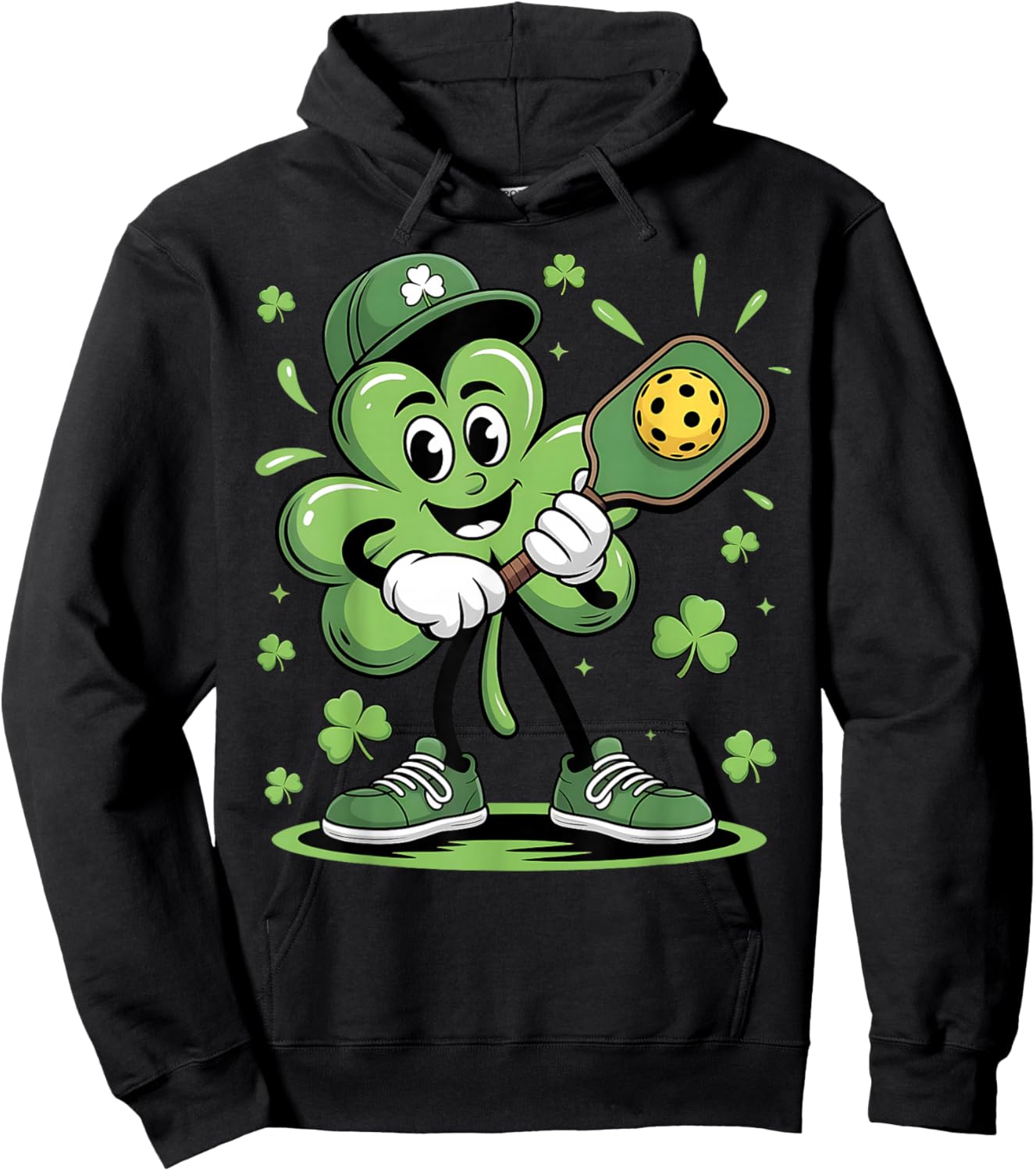 St Patricks Day Pickleball Saint Pattys Irish Men Women Kids Hoodie - Hoodie | Black