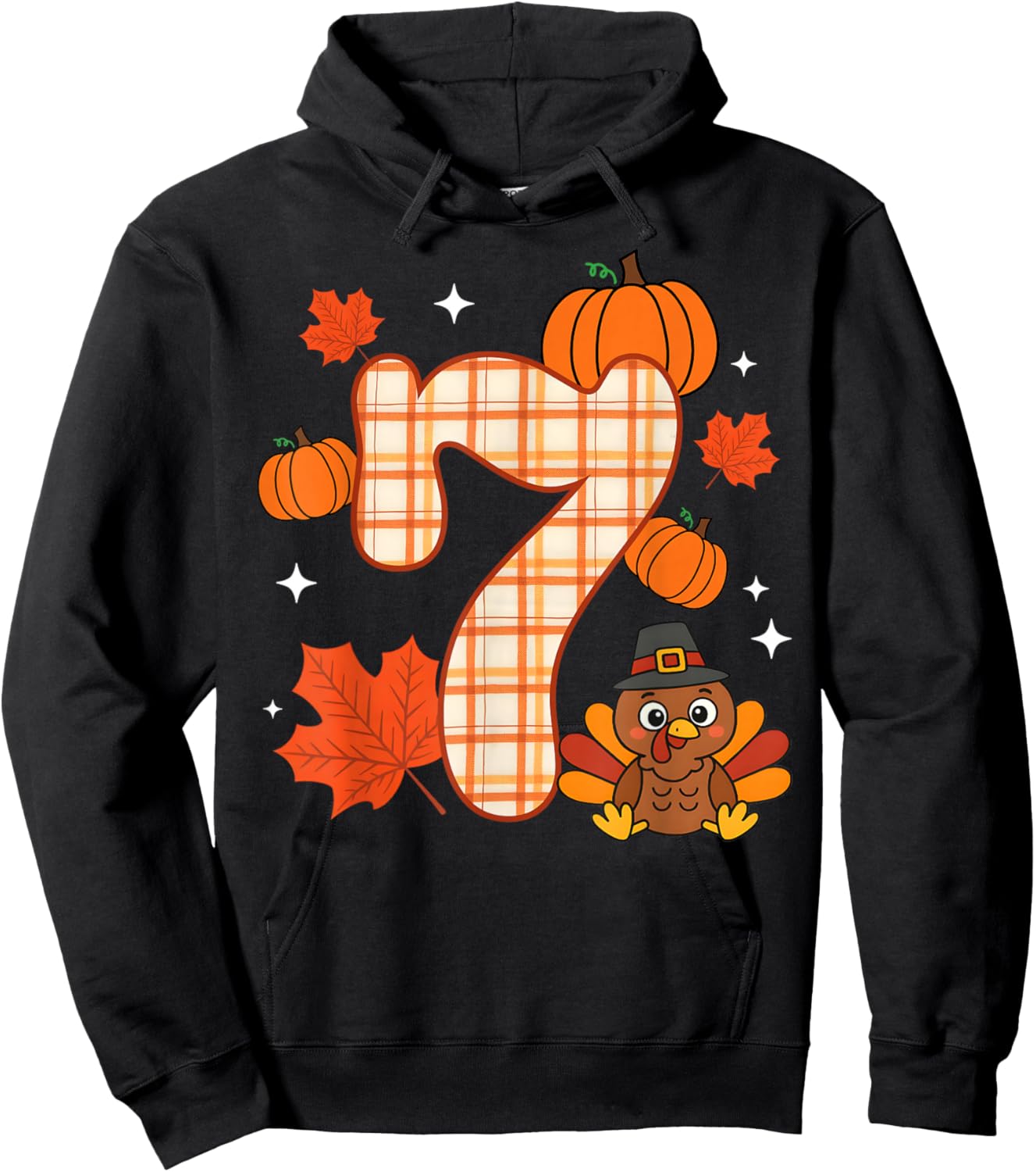Number 7 67 Meme Thanksgiving Turkey Men Women Kids Hoodie - Hoodie | Black