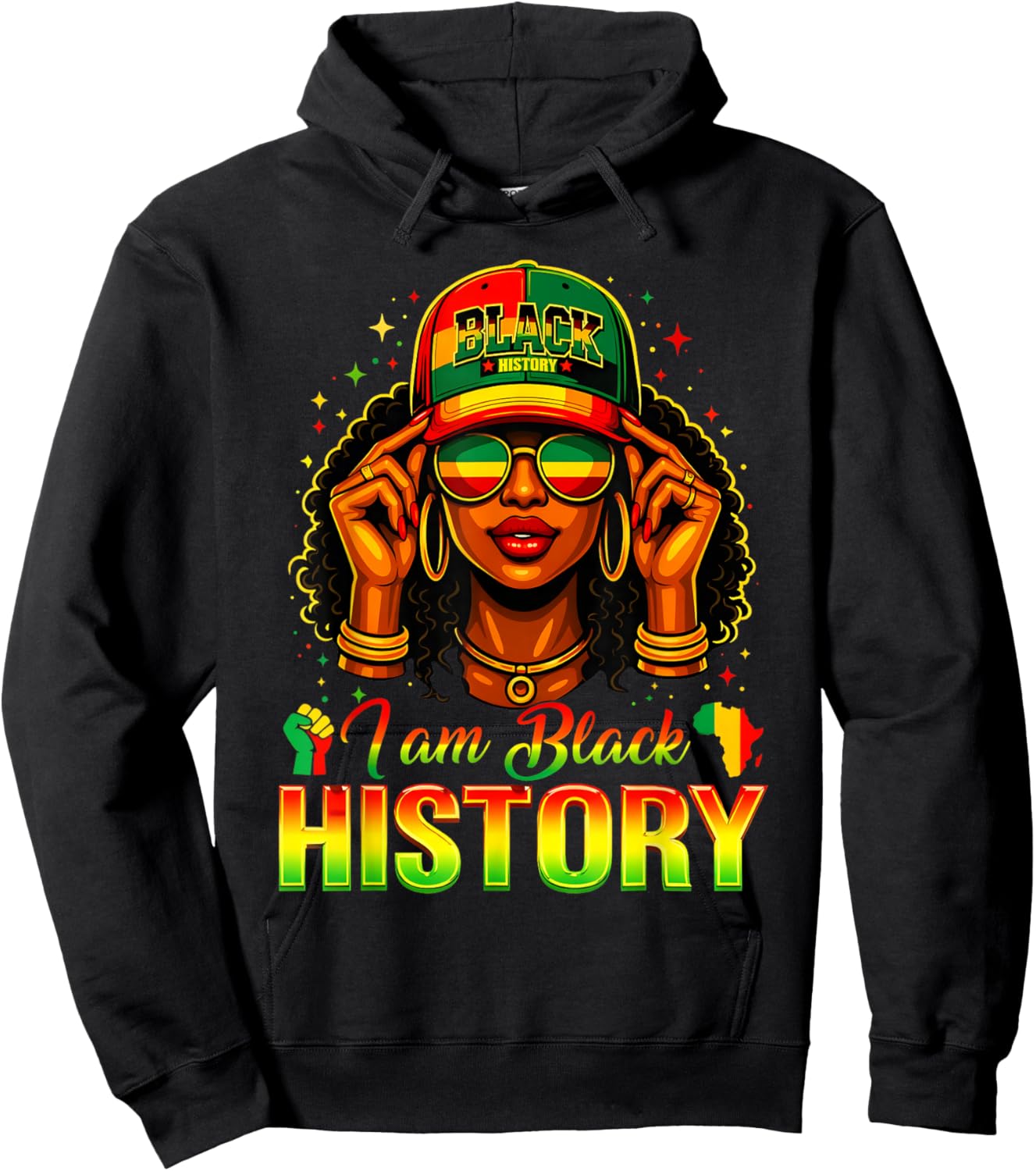 Black History Month I Am Black History Women Girl Juneteenth Hoodie - Hoodie | Black