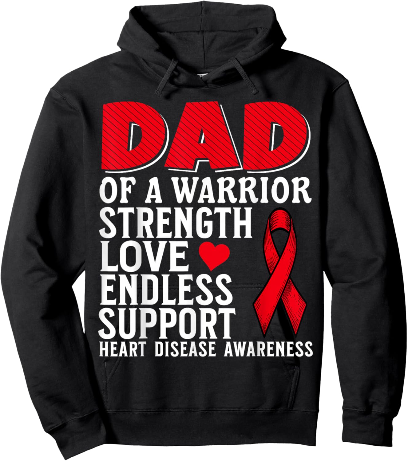 Dad of a Warrior Heart Disease Awareness Family Matching Hoodie - Hoodie | Black