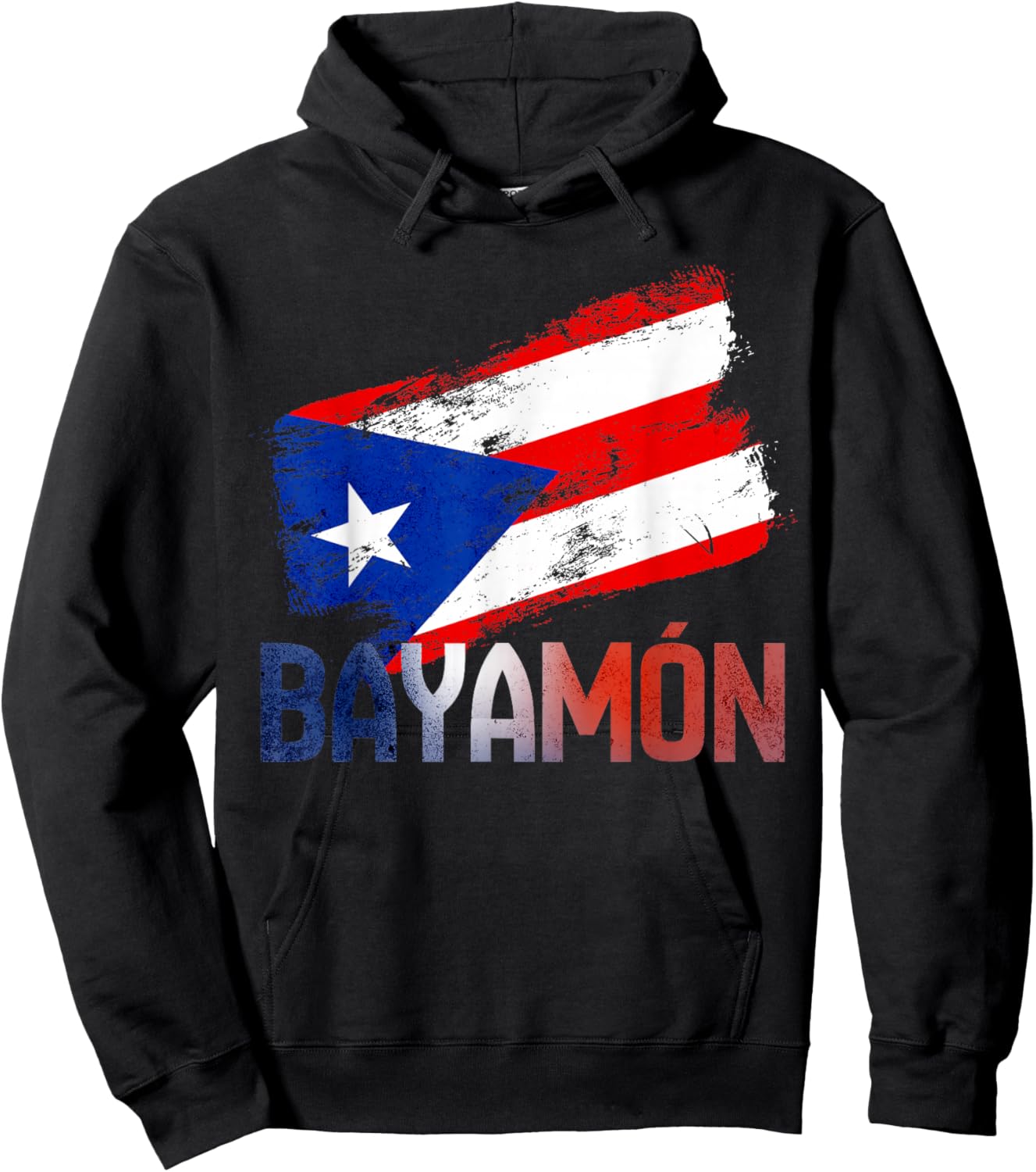 Bayamón City Puerto Rico Flag Vintage Roots Boricua Hoodie - Hoodie | Black