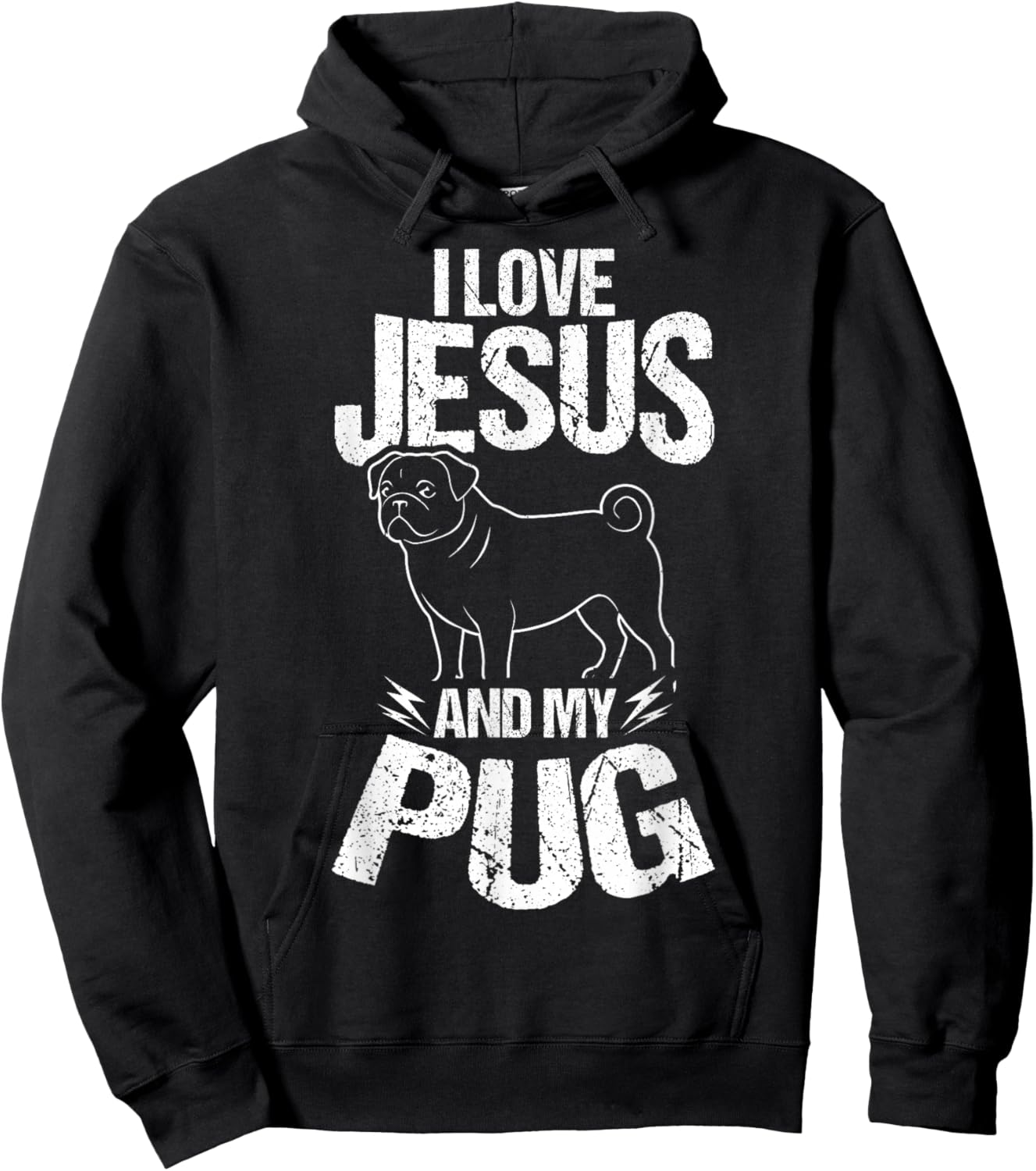I Love Jesus and My Pug Christian Pug Lover Hoodie - Hoodie | Black
