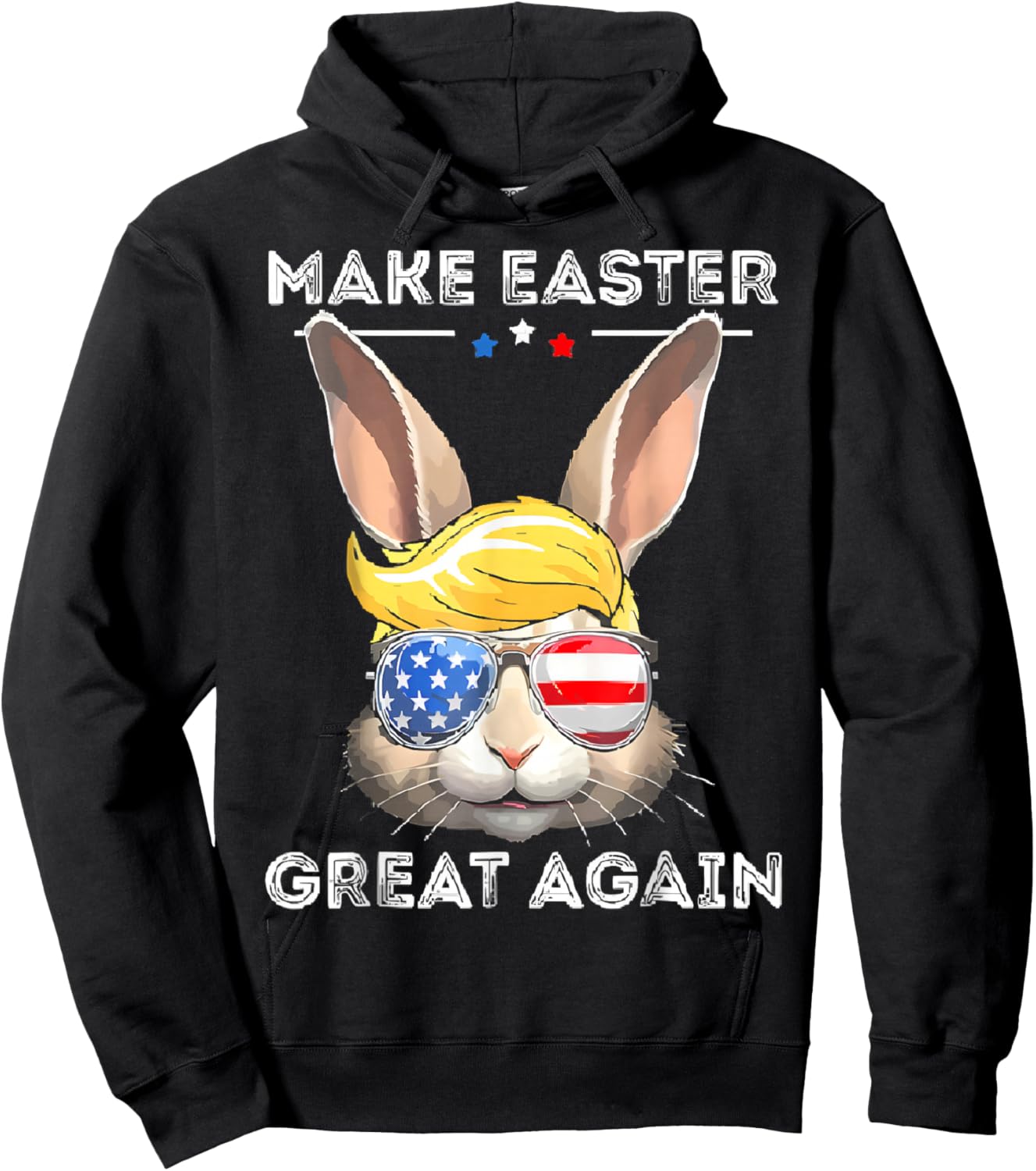 Make Easter Great Again Trump Bunny Funny Women Girls Kids Hoodie - Hoodie | Black