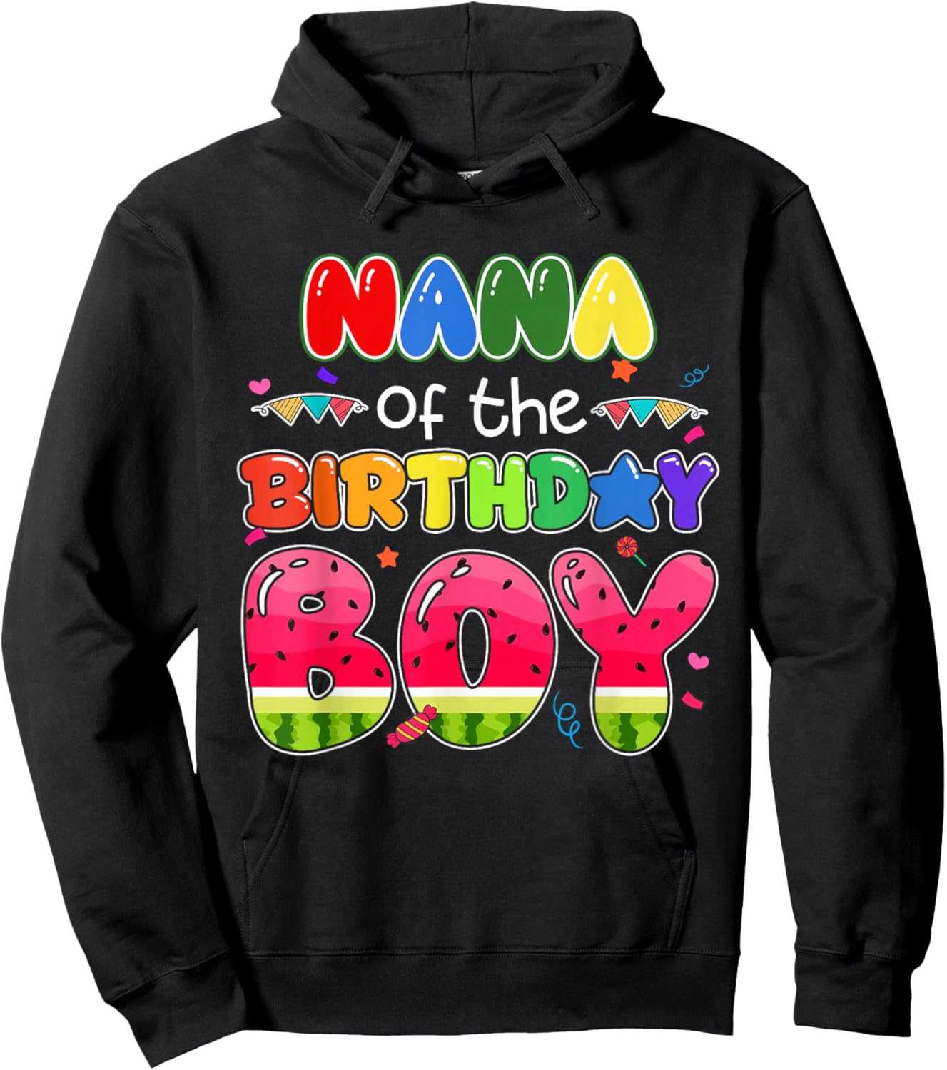 Nana of The Birthday Boy Melon Family Matching Funny Hoodie - Hoodie | Black