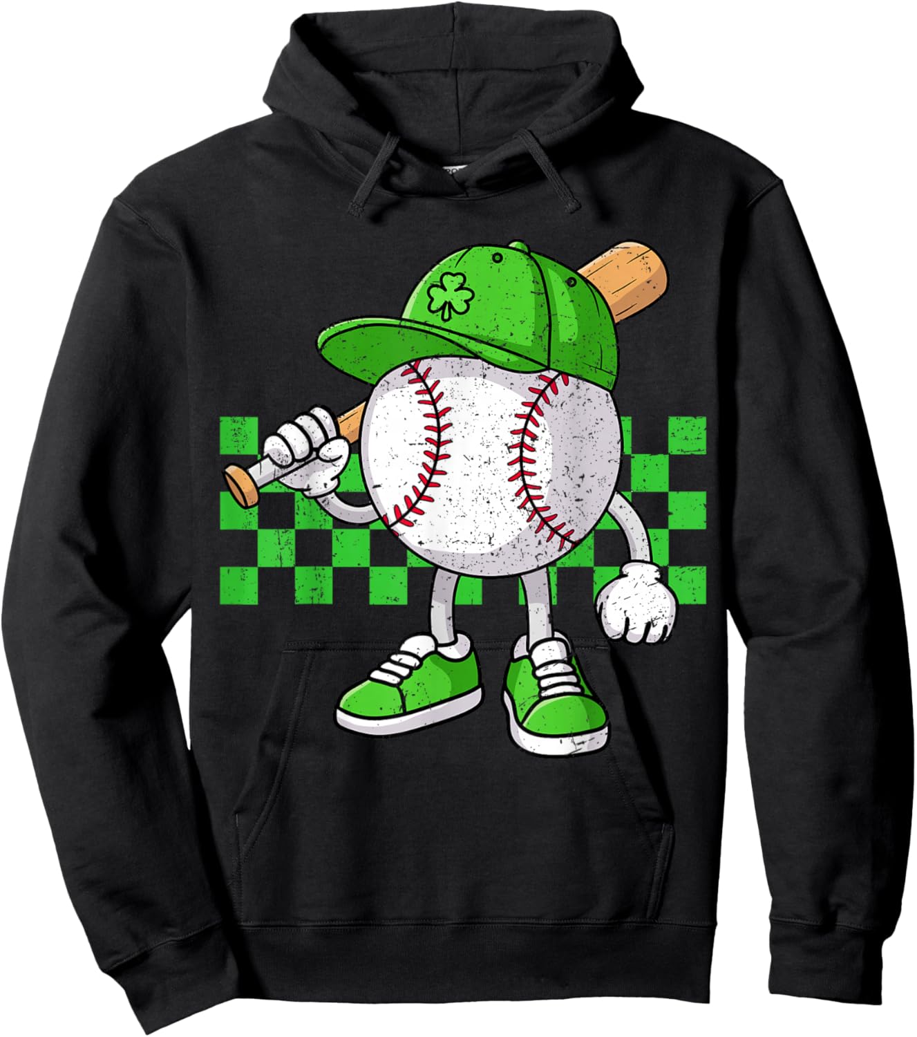 Boys St Patricks Day Baseball Player Pitcher Coach Kids Hoodie - Hoodie | Black
