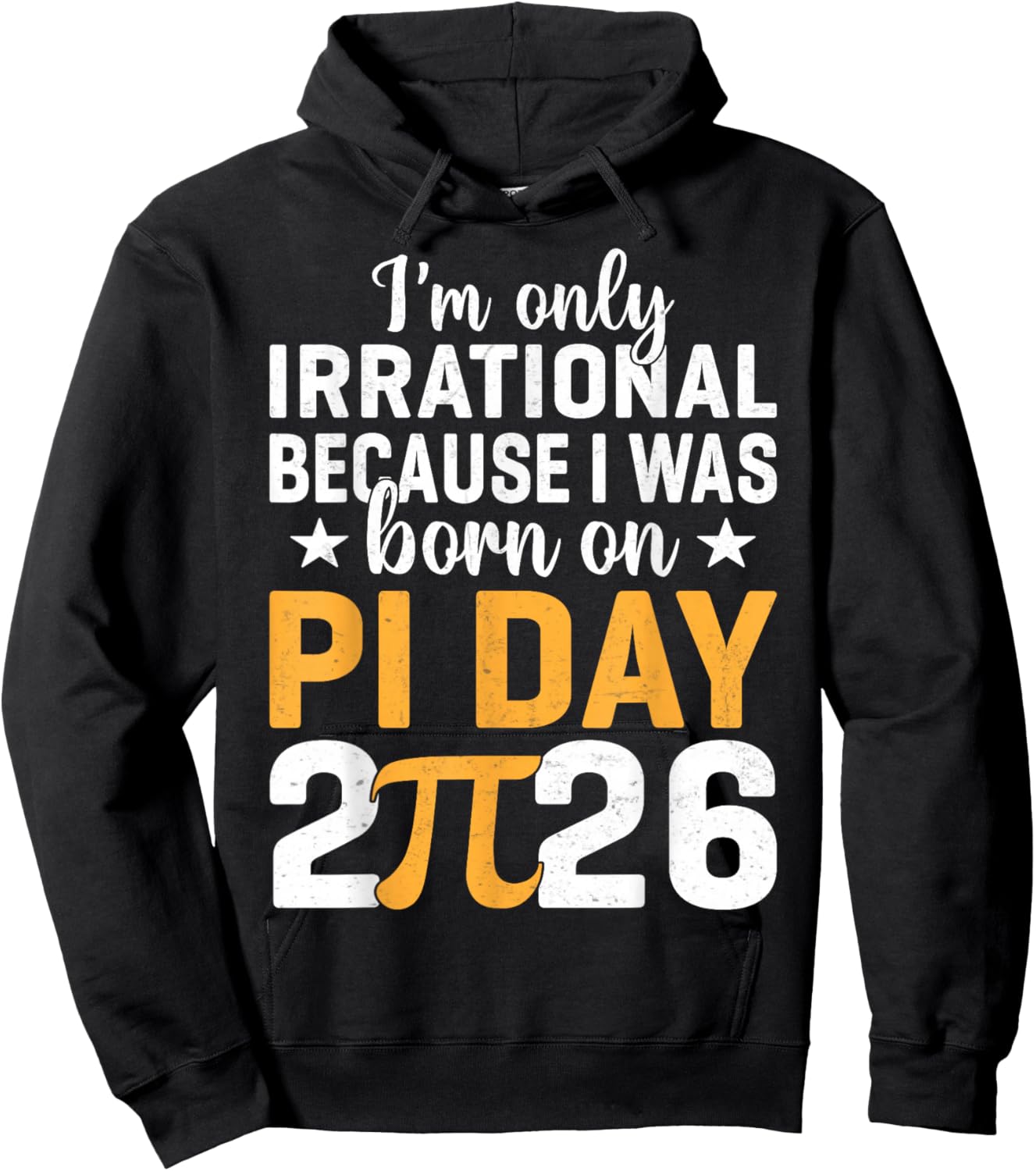 I'm Only Irrational I was Born On Pi Day 2026 Birthday Hoodie - Hoodie | Black
