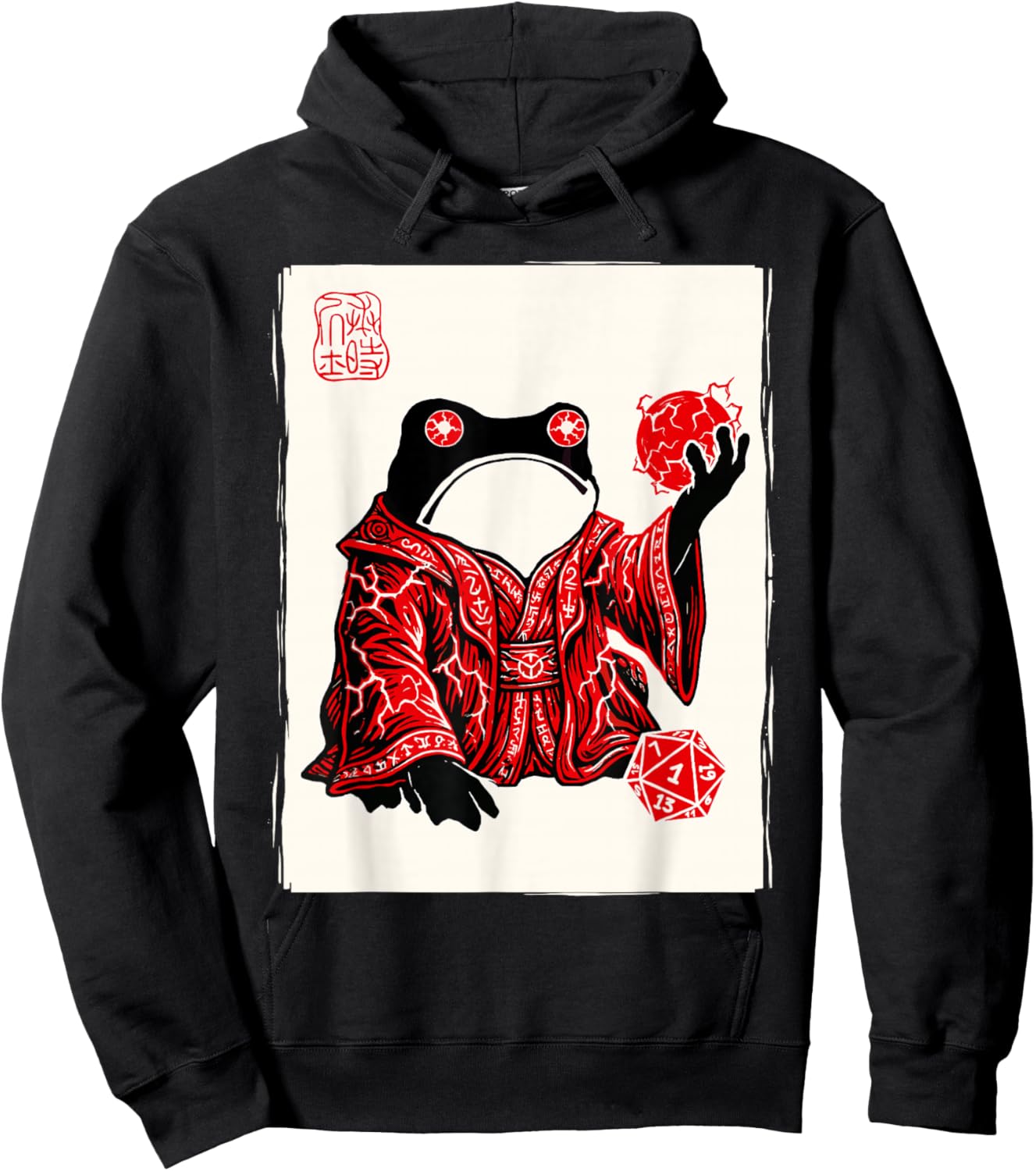 Grumpy Japanese Frog Sorcerer Funny Board Games Hoodie - Hoodie | Black