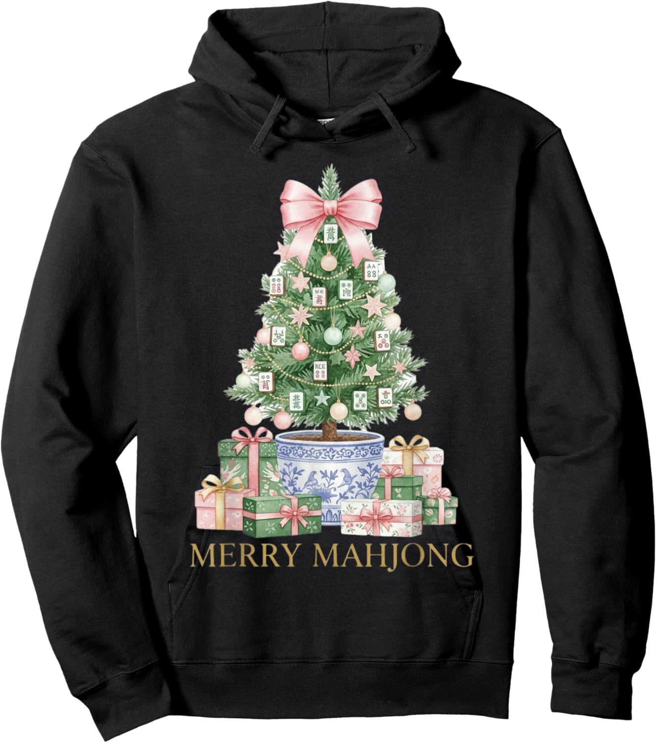 Merry Mahjong Christmas Mahj Hoodie - Hoodie | Black