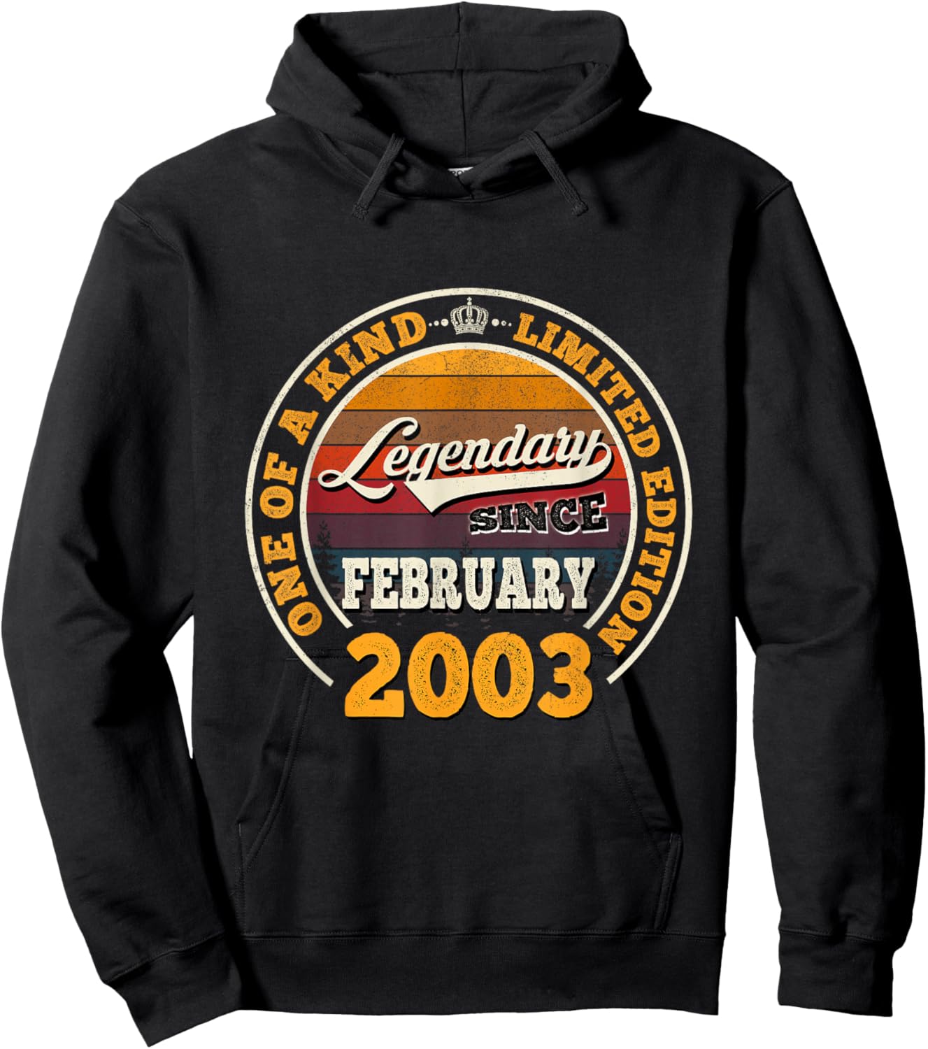 23rd Birthday Gift Legendary Since February 2003 23 Yrs Old Hoodie - Hoodie | Black