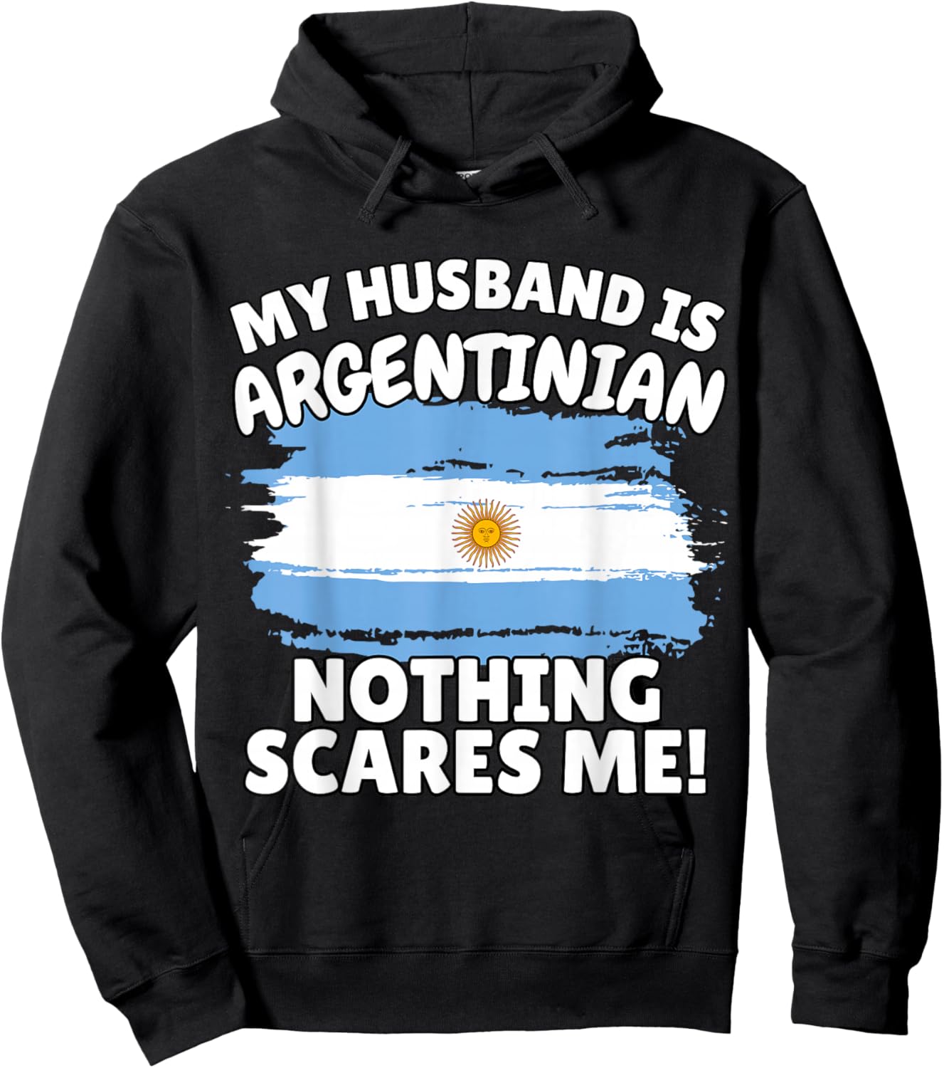 My Husband is Argentinian Funny Argentina Flag Gift Wife Hoodie - Hoodie | Black
