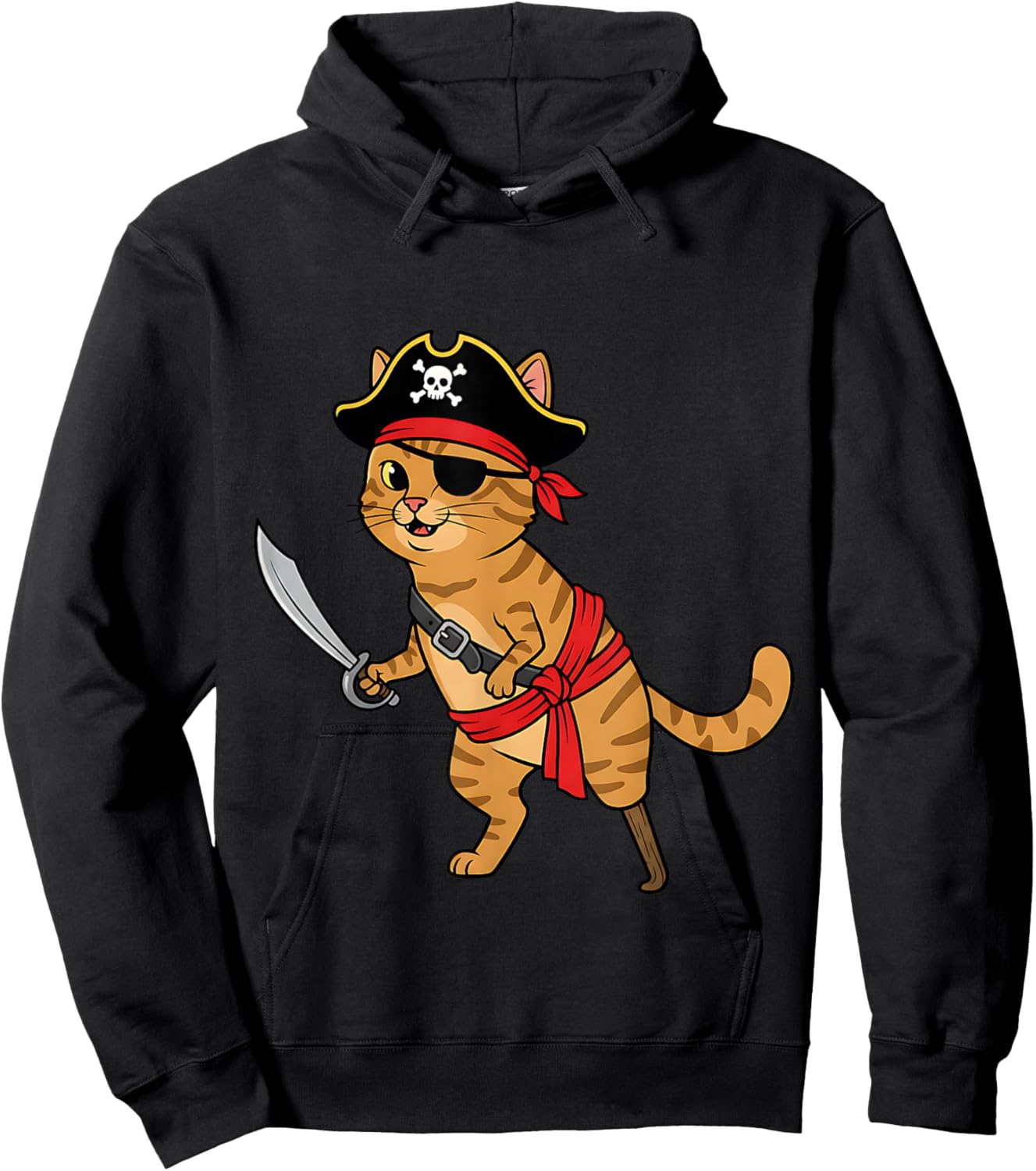 Pirate Cat Toddler Boy Funny Kids Halloween Costume Hoodie - Hoodie | Black