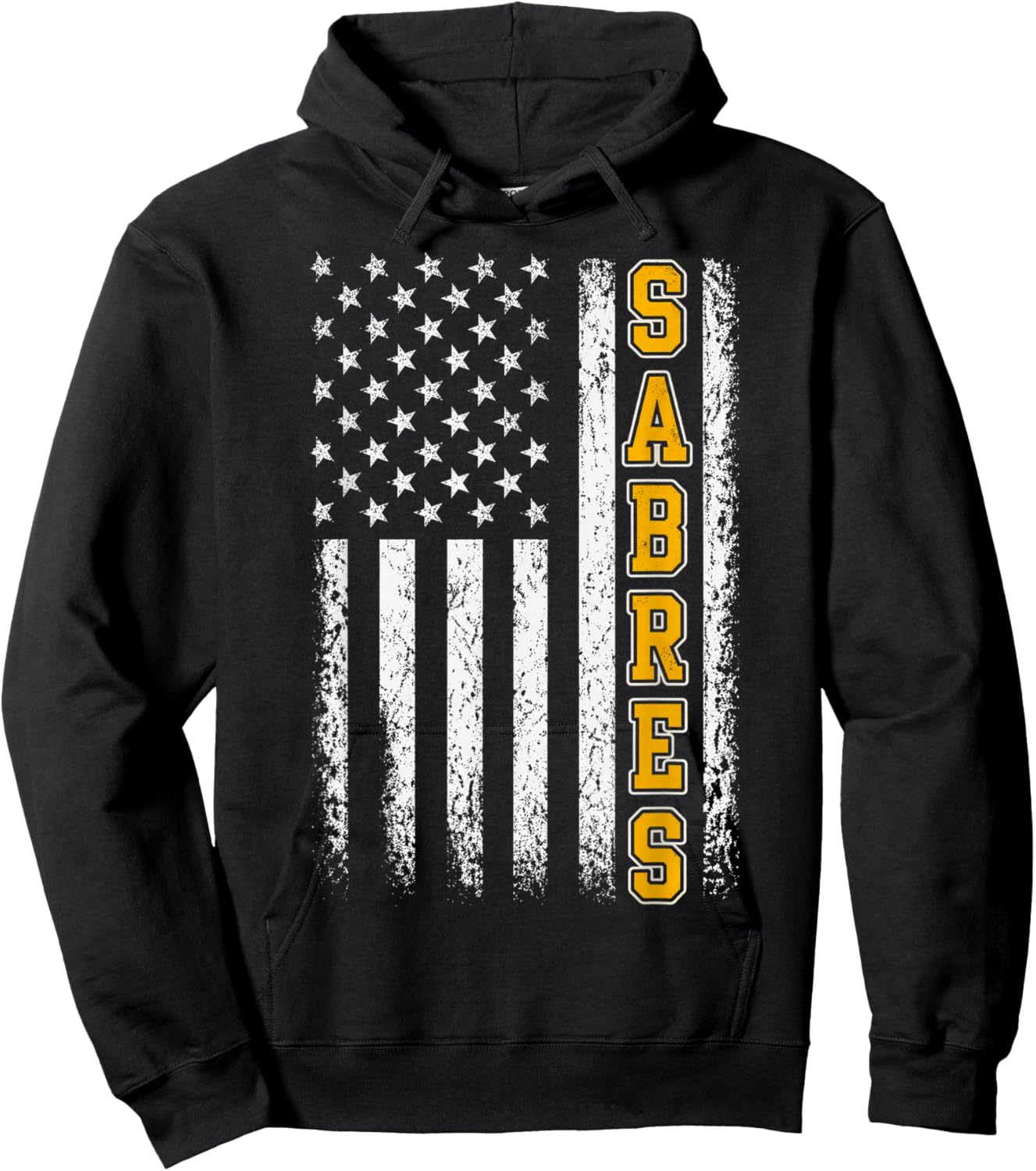 Vintage Sabres USA Flag Classic Gifts Women Kids Hoodie - Hoodie | Black