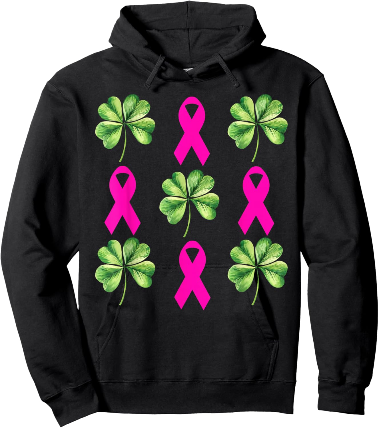 Shamrock Ribbon Mammography Mammo Radiology St Patrick’s Day Hoodie - Hoodie | Black