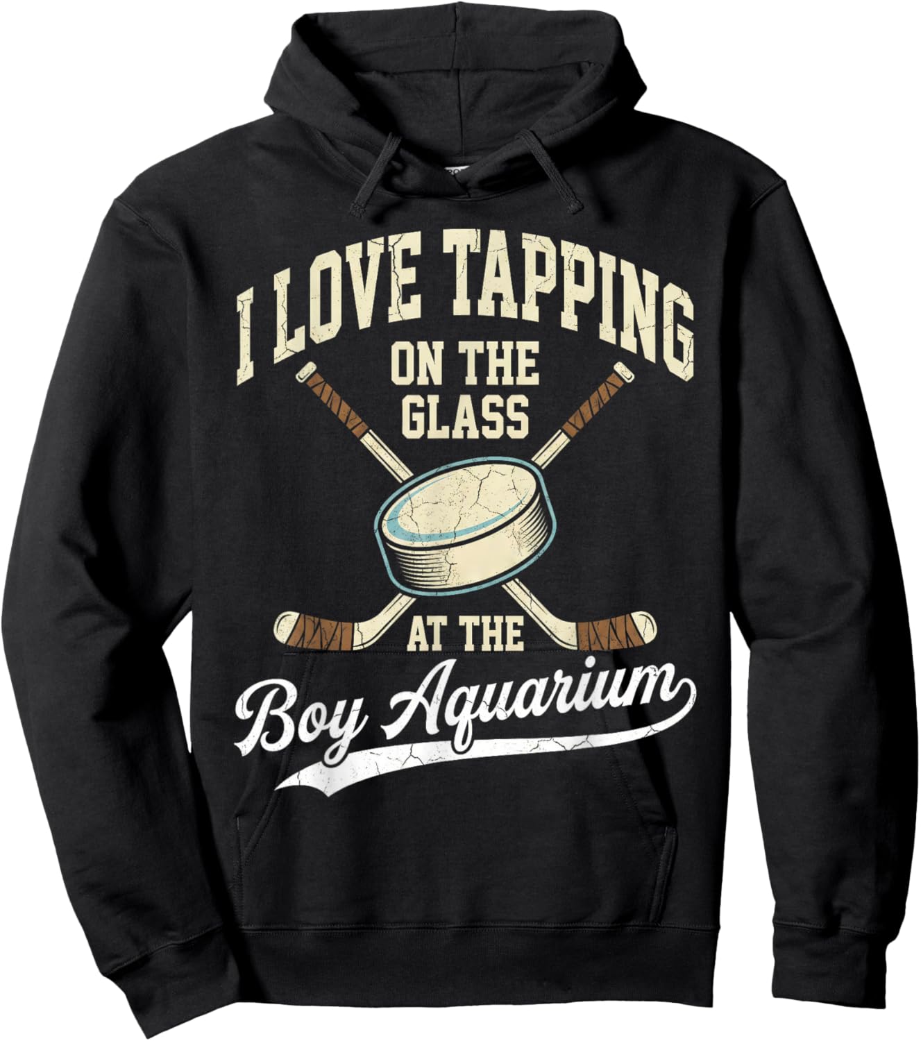 I Love Tapping On The Oh Glass Boy Aquarium Hockey Hoodie - Hoodie | Black