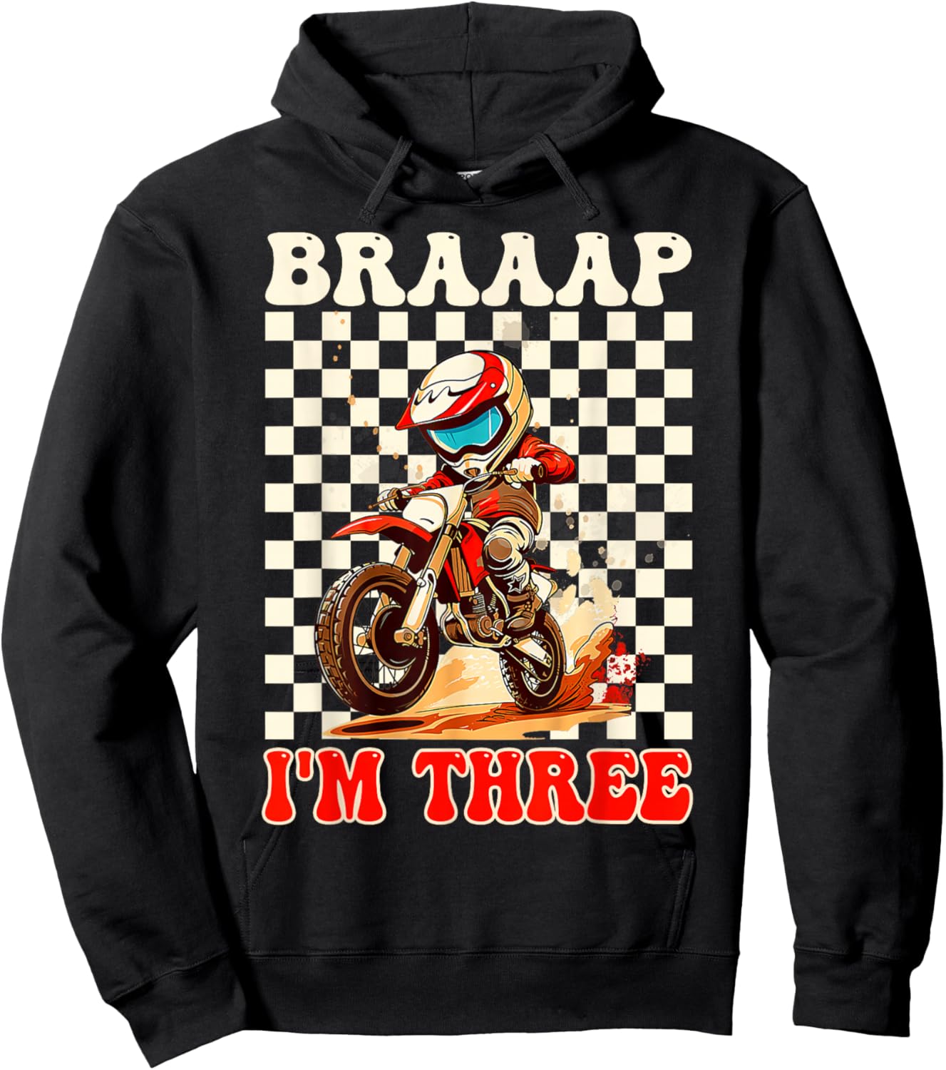 Kids It's My 3rd Birthday Boy Motocross Dirt Bike 3 Year Old Hoodie - Hoodie | Black