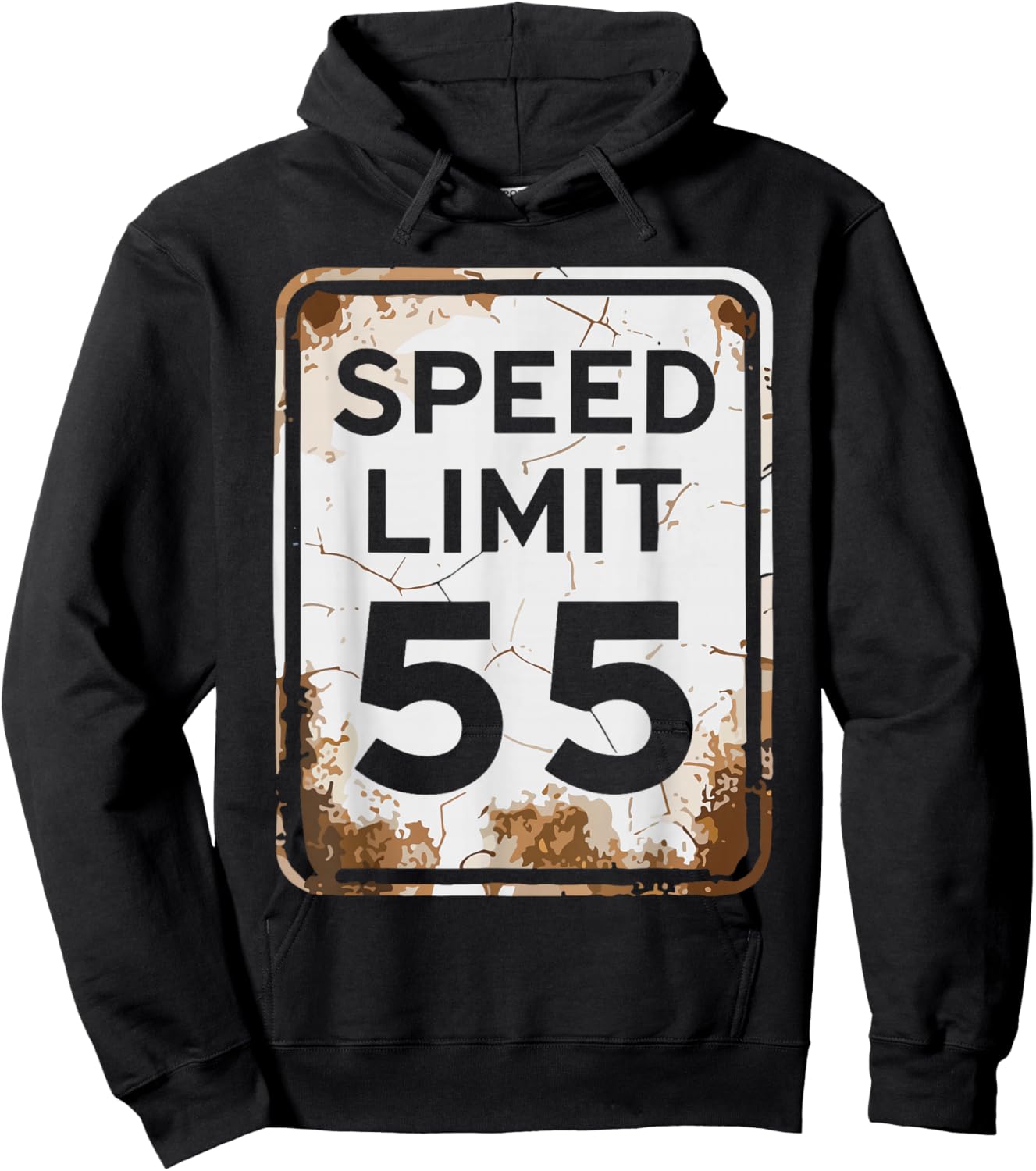 Vintage Speed Limit 55 Shirt, Fun 55th Birthday Road Sign Hoodie - Hoodie | Black