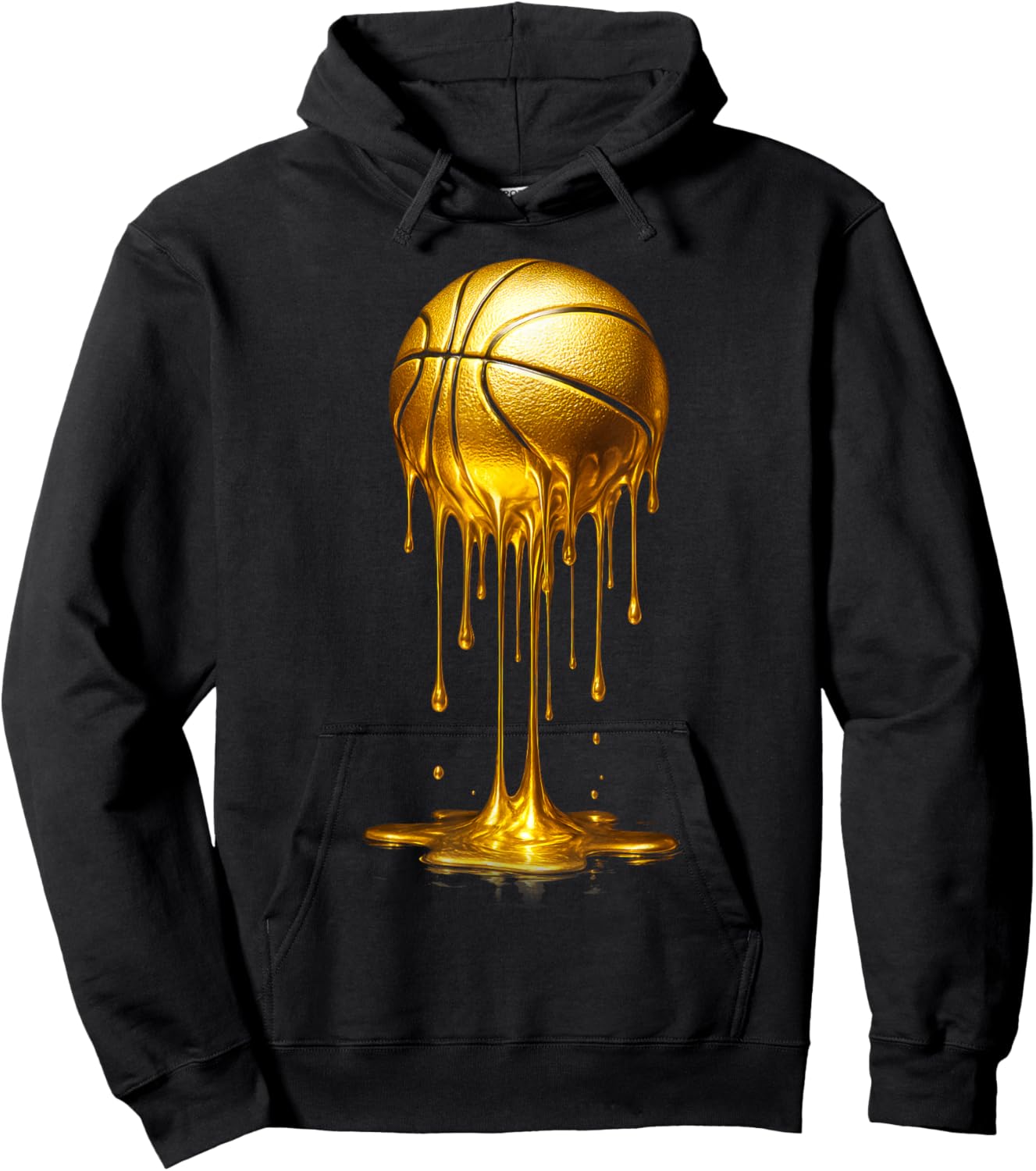 Melting Golden Basketball Lovers Men Boys Girls Brainrot Hoodie - Hoodie | Black