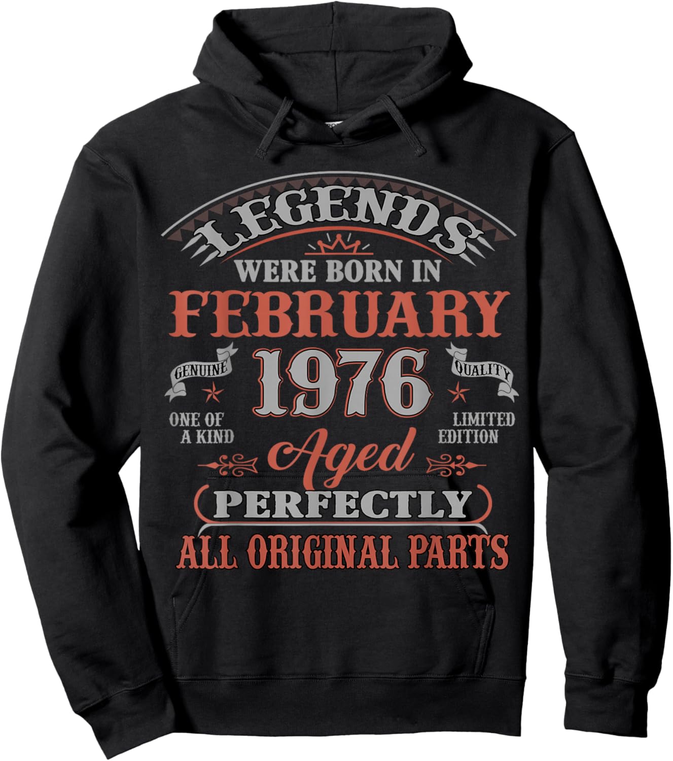 50th Birthday Gift Legend Born in February 1976 50 Yrs Old Hoodie - Hoodie | Black