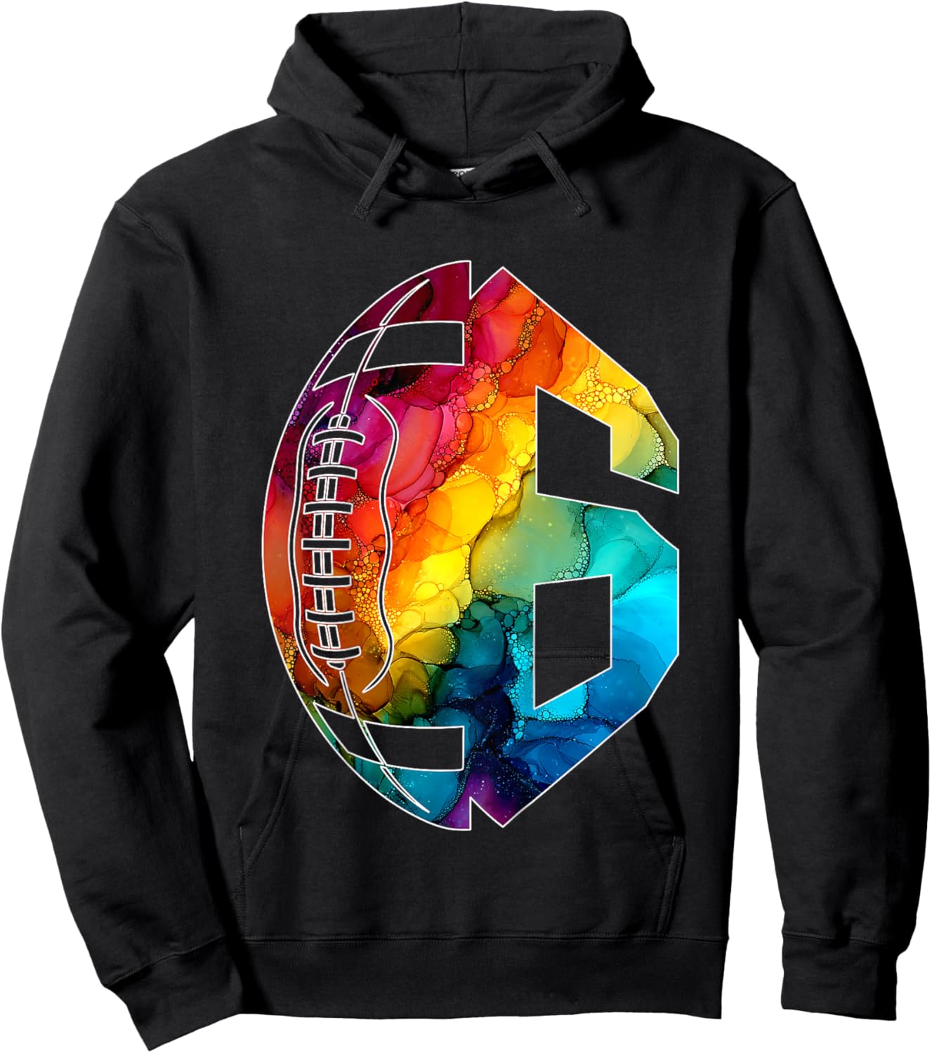 Number 6 Years Football 6TH Birthday Hoodie - Hoodie | Black