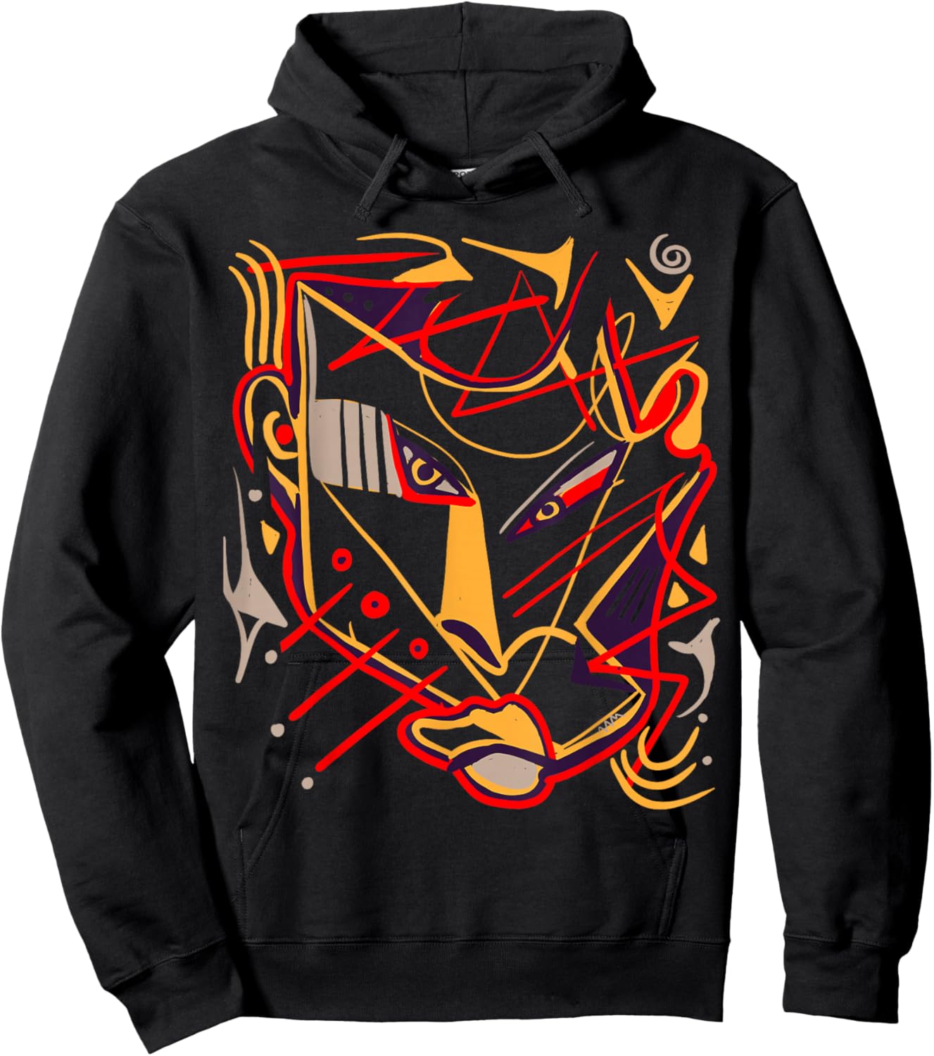 Artwork Graphic Face Mask Pop Art African Tribal Hoodie - Hoodie | Black