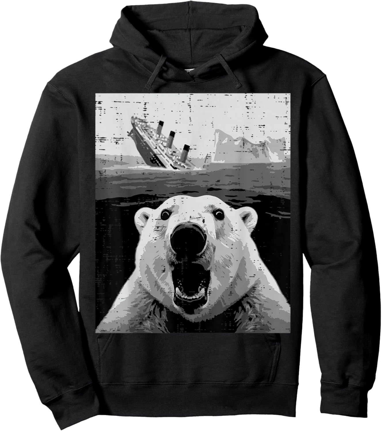 Polar Bear Sinking Titanic Selfie Funny Meme Men Women Kids Hoodie - Hoodie | Black