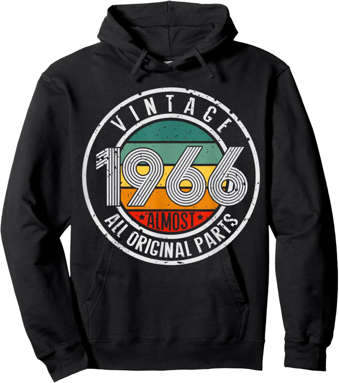 Vintage 1966 Classic 60th Birthday Retro Turnin 60 Years Old Hoodie - Hoodie | Black