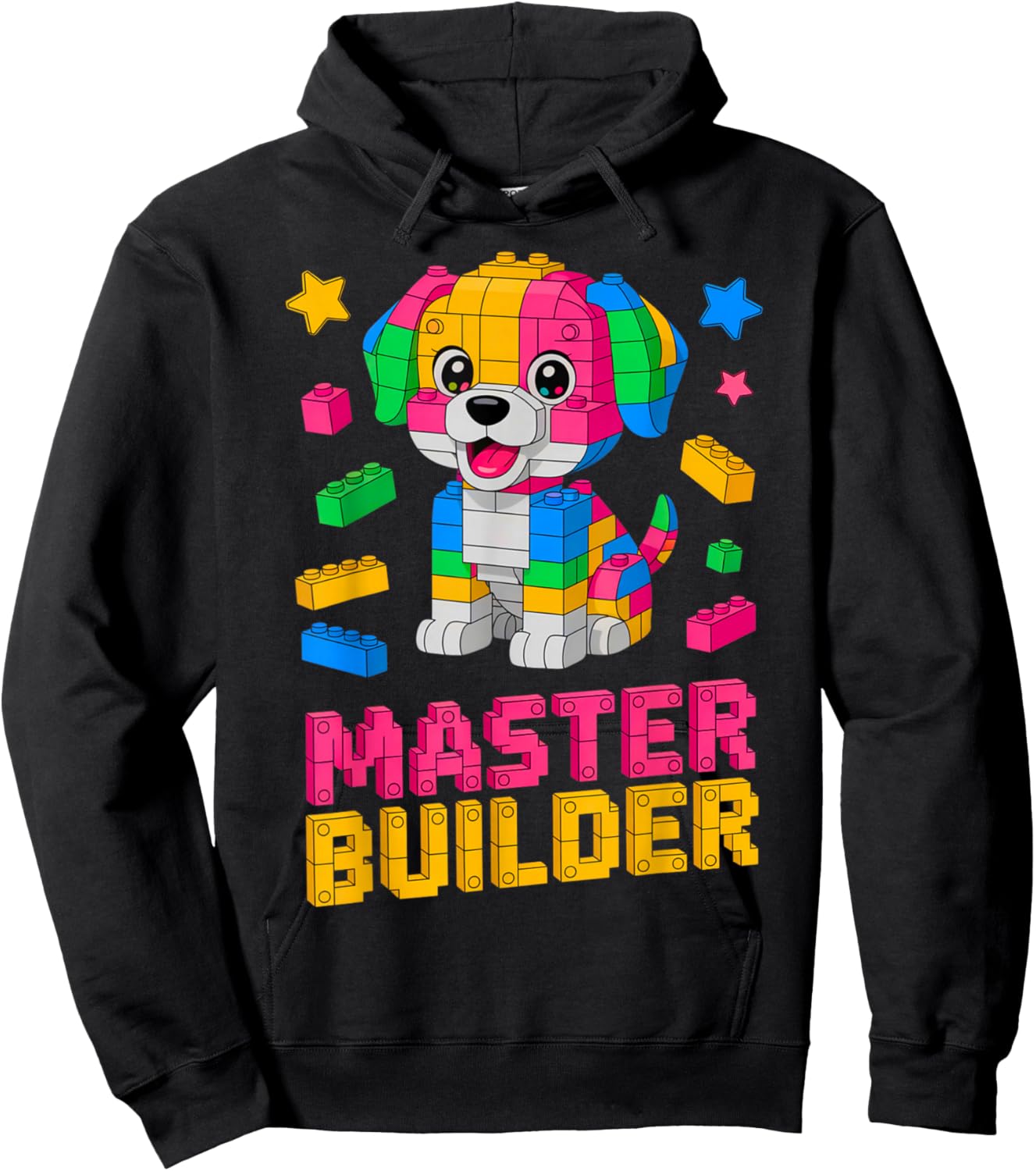 Master Builder Dog Lover Building Bricks Blocks Kids Toddler Hoodie - Hoodie | Black