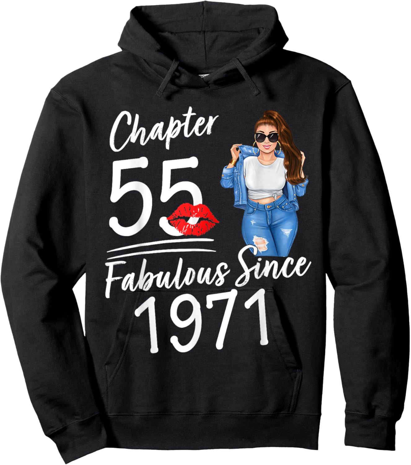 Chapter 55 Fabulous Since 1971 Birthday Queen Hoodie - Hoodie | Black