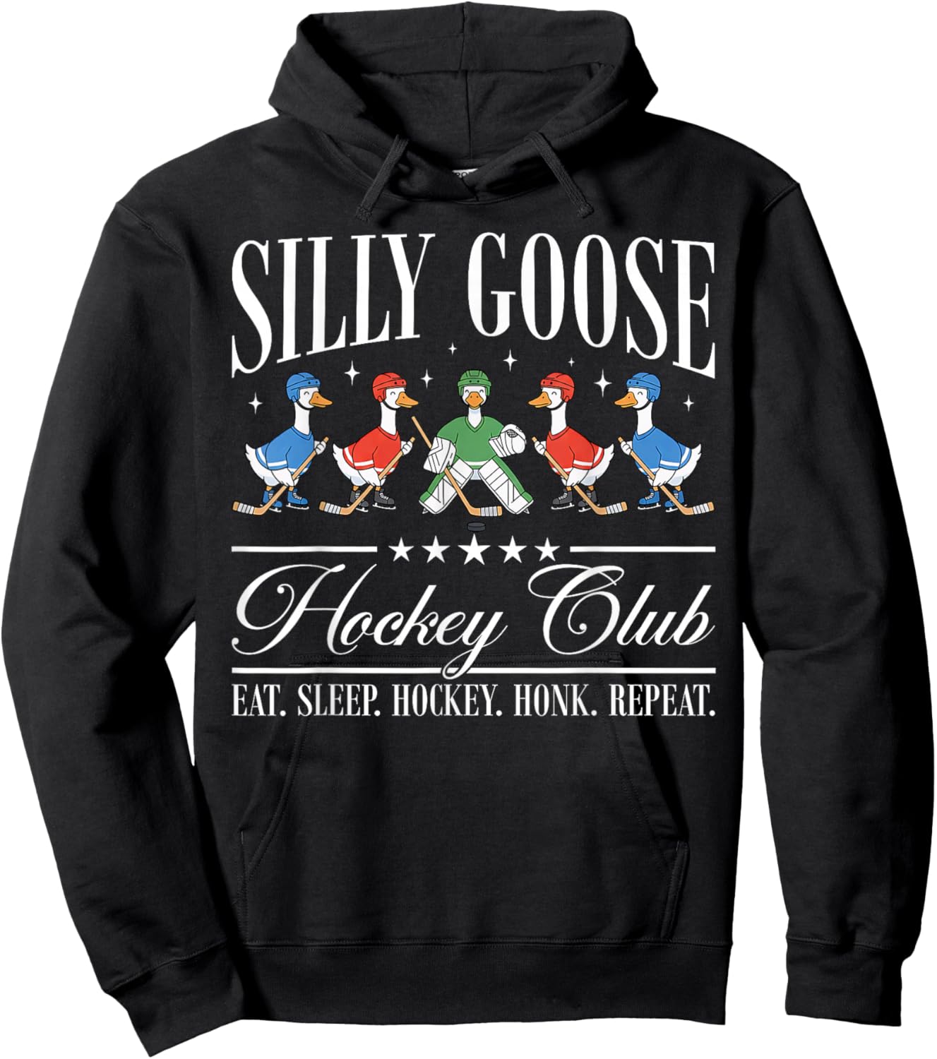 Silly Goose Hockey Club Funny Goose Hockey Lovers Hoodie - Hoodie | Black