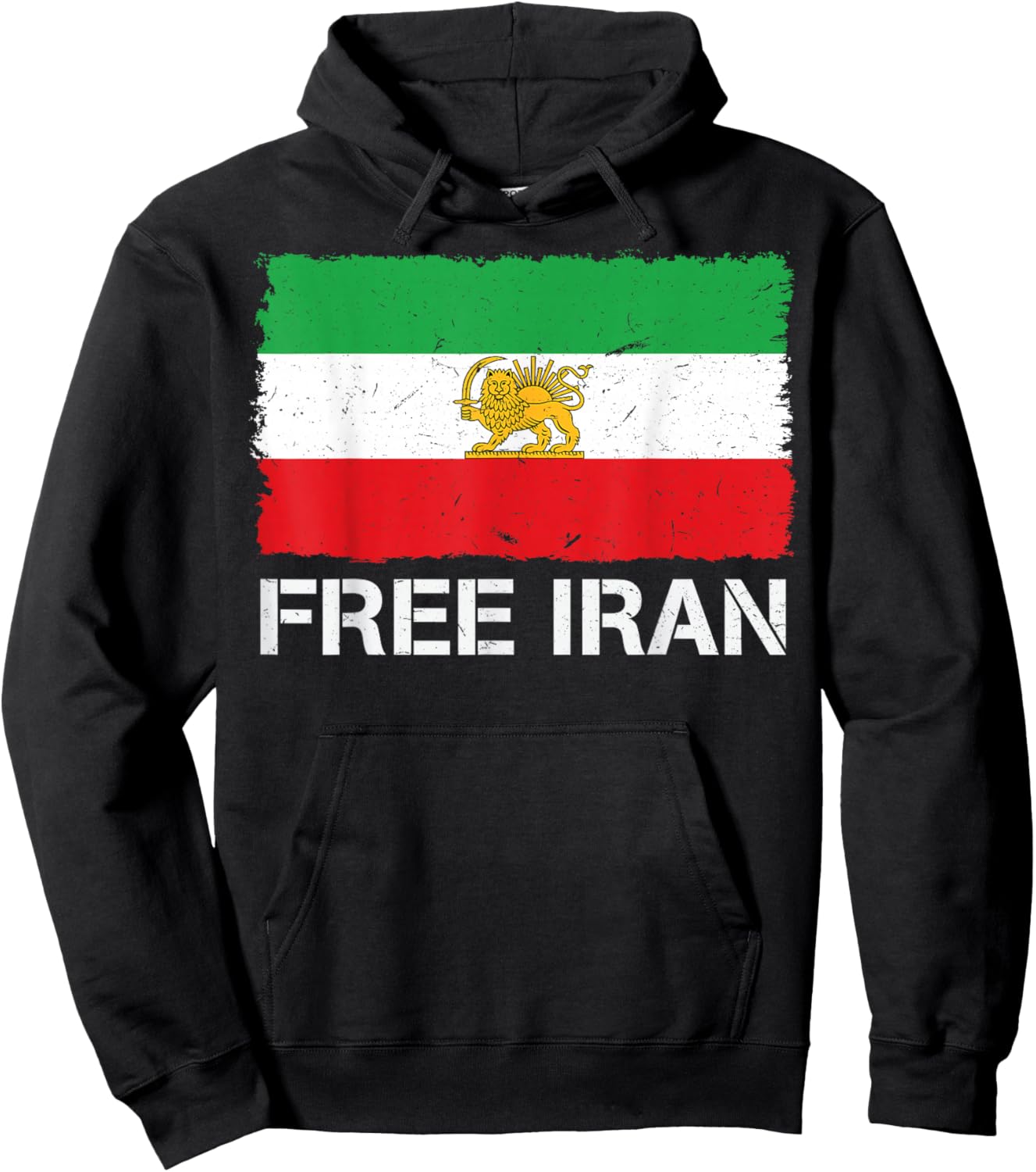 Free Iran Iran Flag Lion Persian Freedom Iran MIGA Hoodie - Hoodie | Black