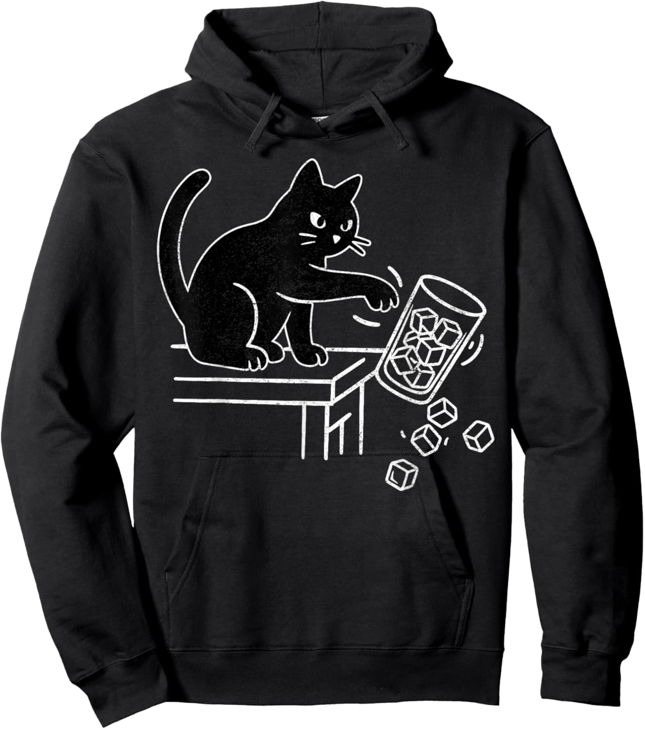 Abolish ICE Funny Black Cat Pushing Ice Cat Meme Men Women Hoodie - Hoodie | Black