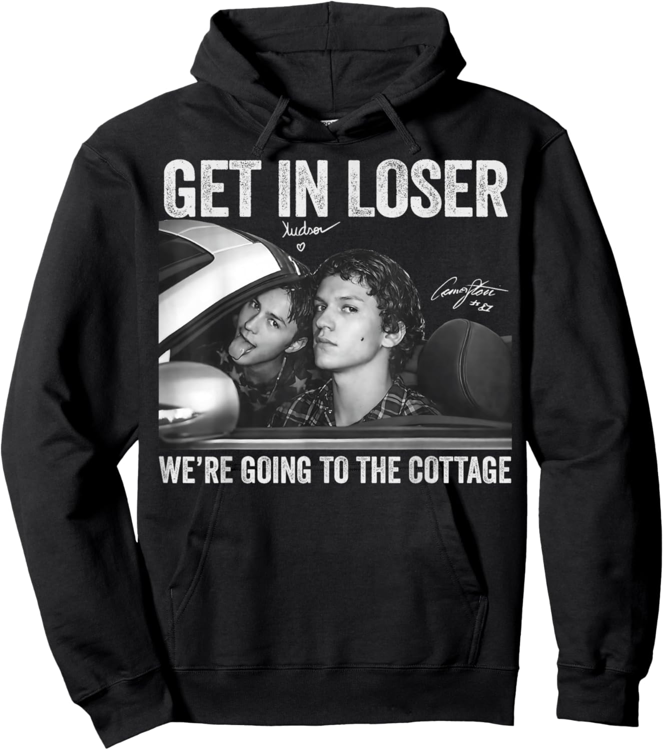 Get in Loser We're Going to The Cottage Vintage Signature Hoodie - Hoodie | Black