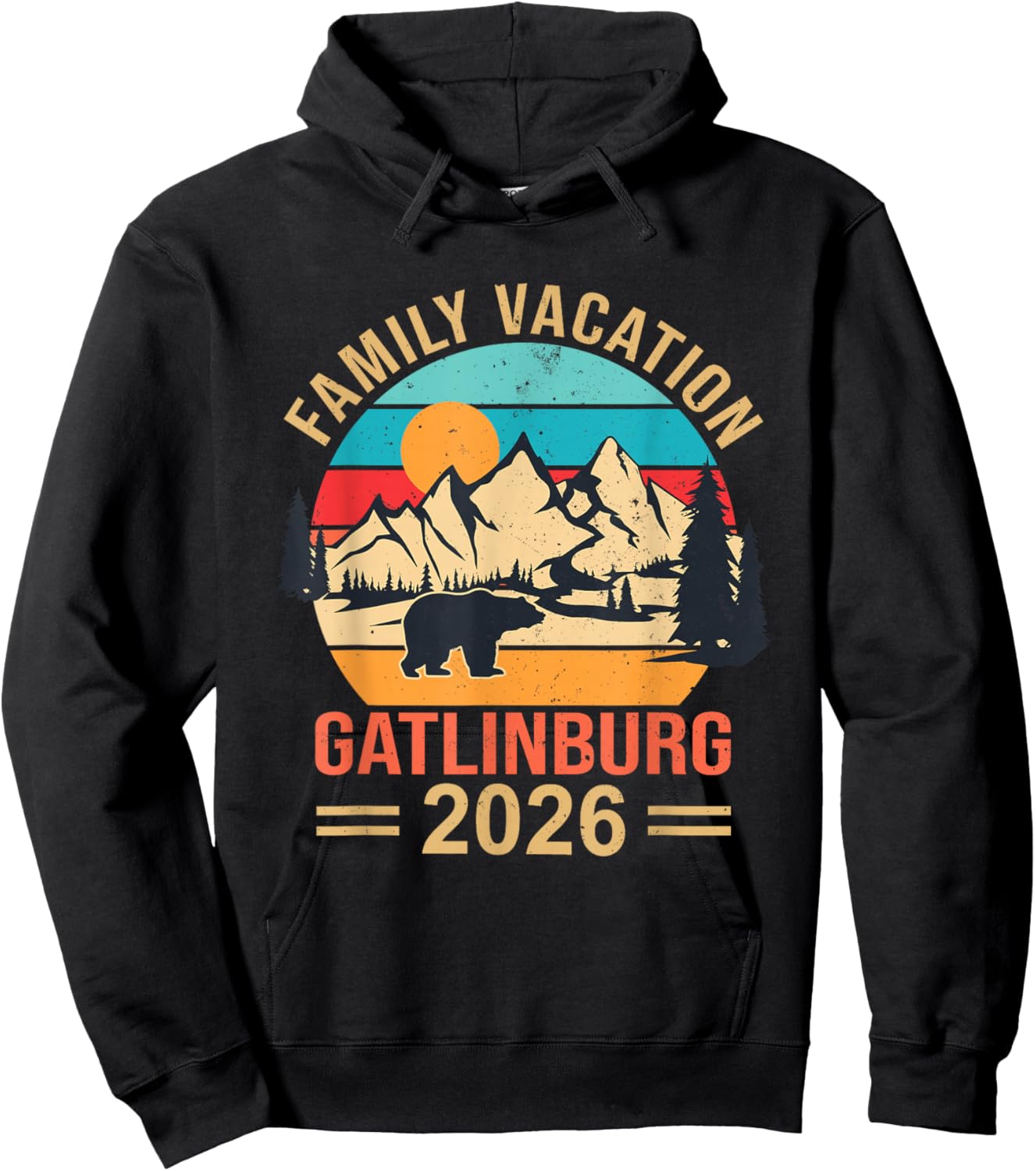Family Vacation 2026 Gatlinburg Tennessee Smoky Mountain Hoodie - Hoodie | Black
