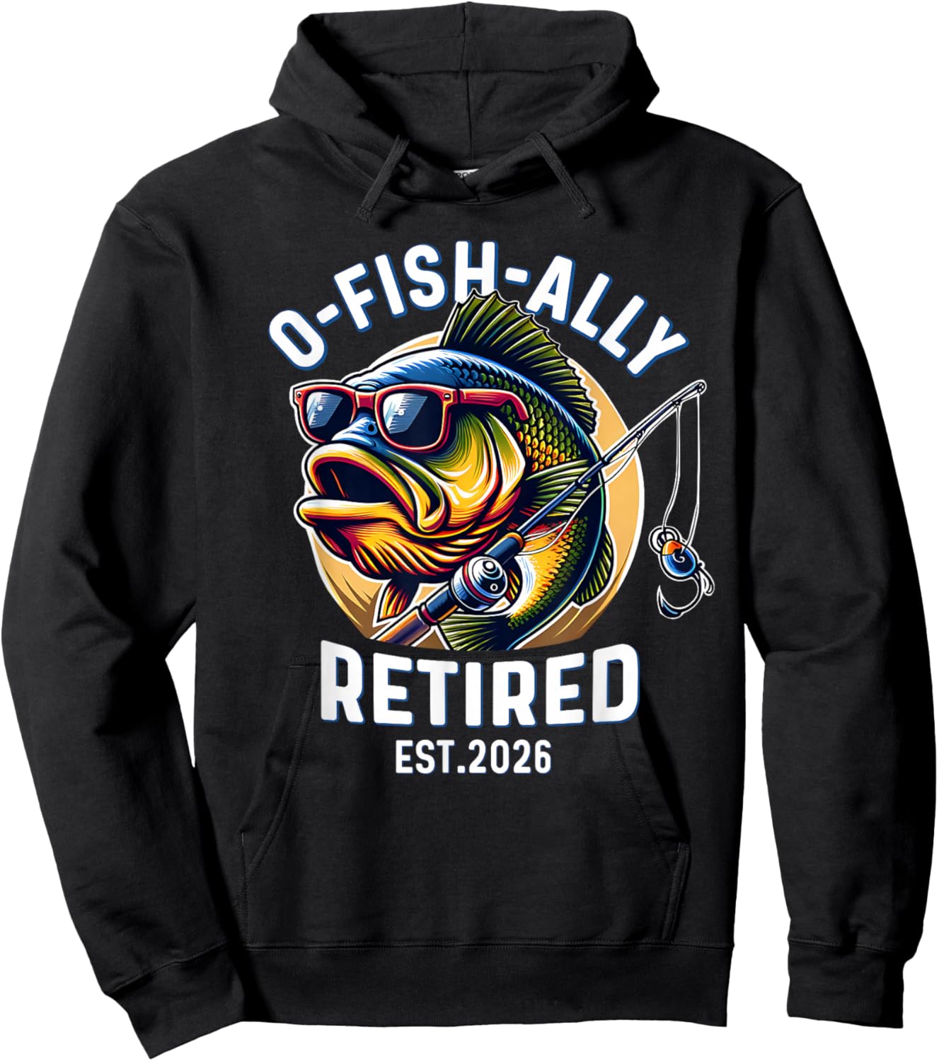 Ofishally Retired 2026 Fisherman Retirement Hoodie - Hoodie | Black