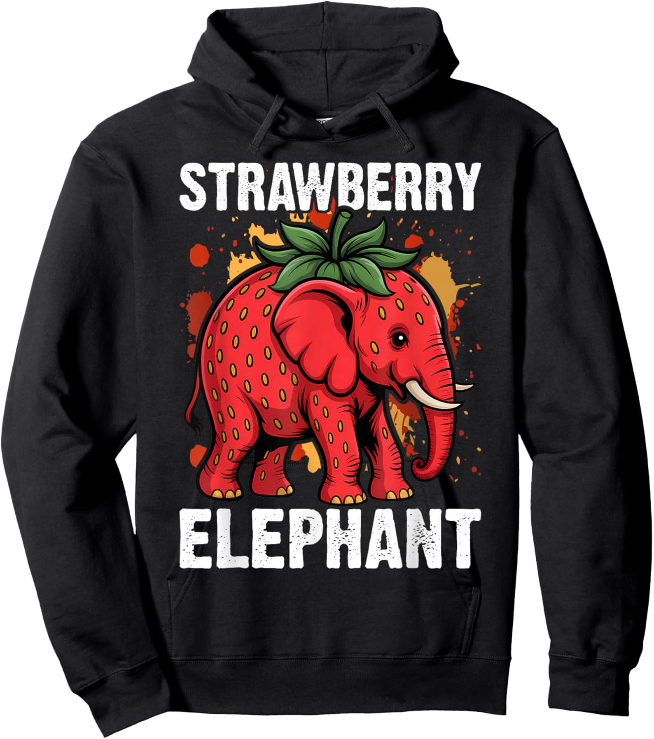 Kids Meme Strawberry Elephant Hoodie - Hoodie | Black
