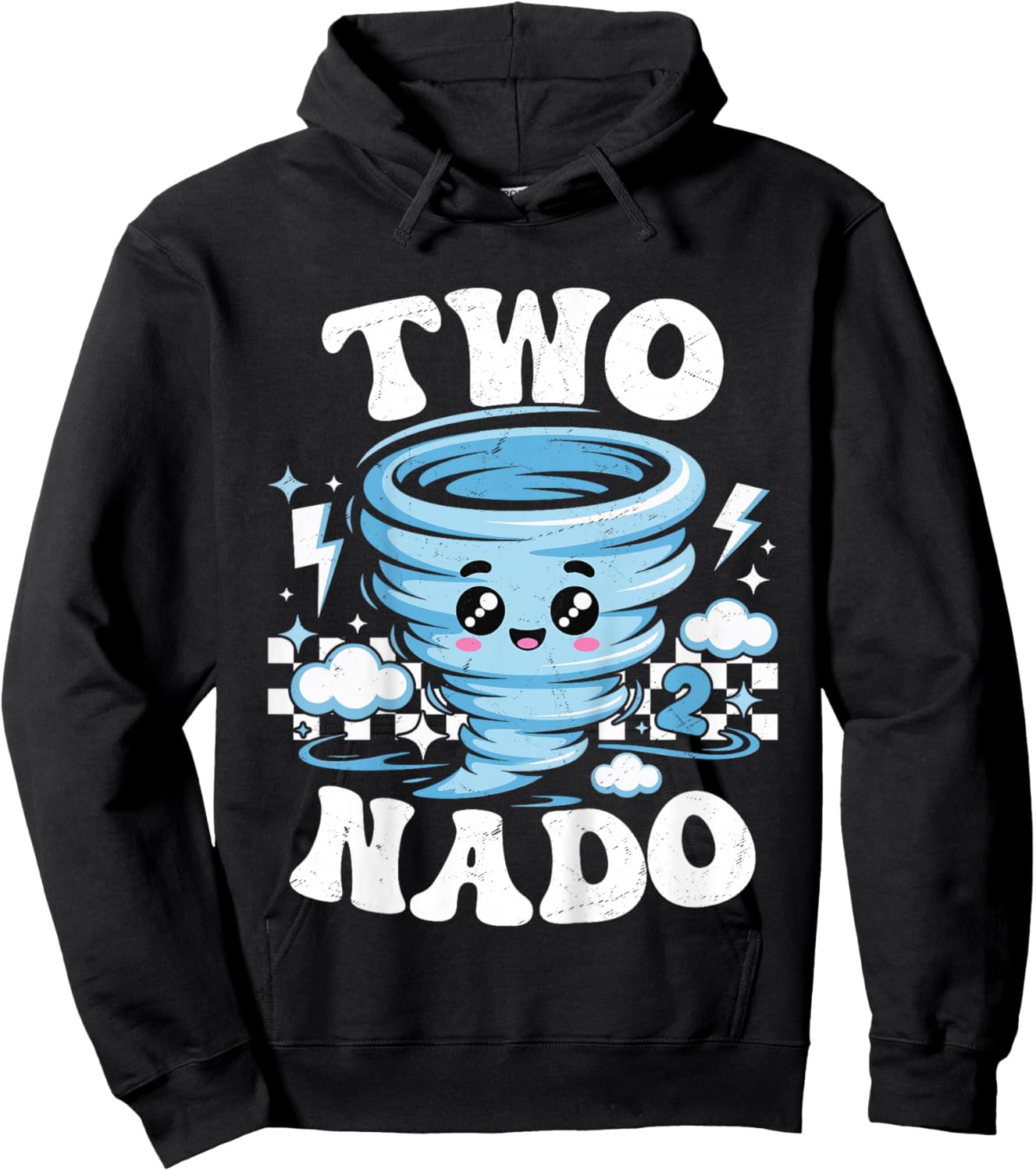 Two Nado 2nd Birthday Funny 2 Year Old Boys Kids Hoodie - Hoodie | Black