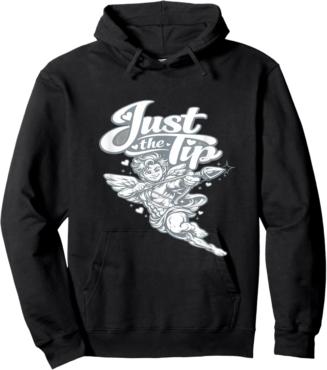 Playful Valentine Cupid Graphic - Just The Tip Hoodie - Hoodie | Black