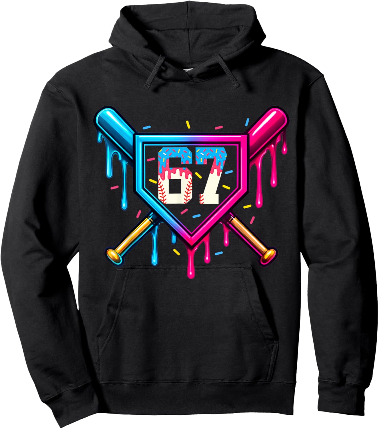 67 Ice Cream Drip Meme Six Seven Gen Alpha Slang Hoodie - Hoodie | Black