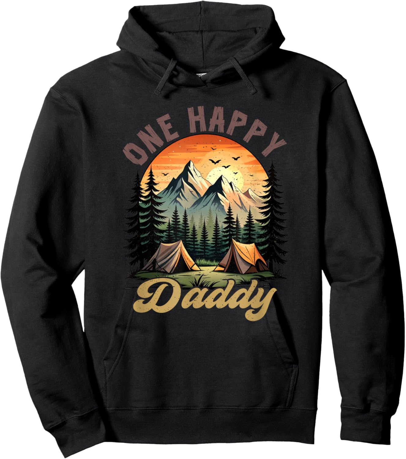 One Happy Daddy Camper 1St Birthday Camping Bear Hoodie - Hoodie | Black