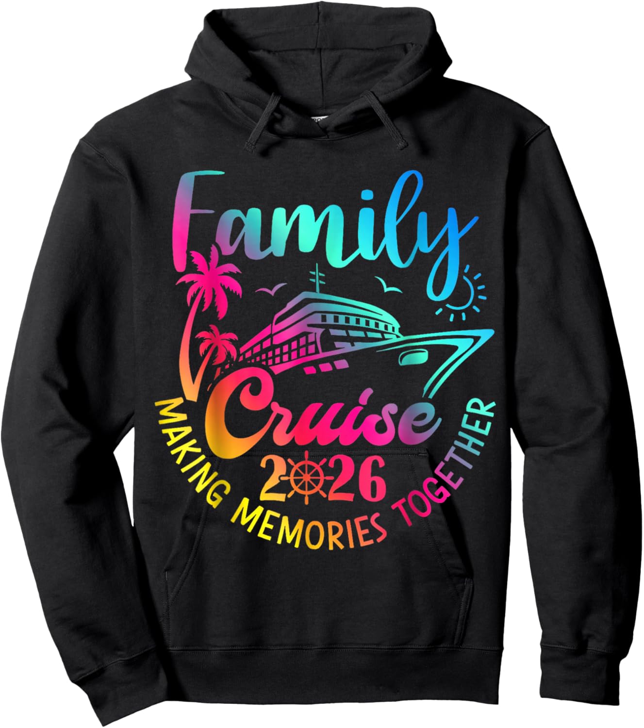 Family Cruise 2026 Summer Making Memories Together Party Hoodie - Hoodie | Black