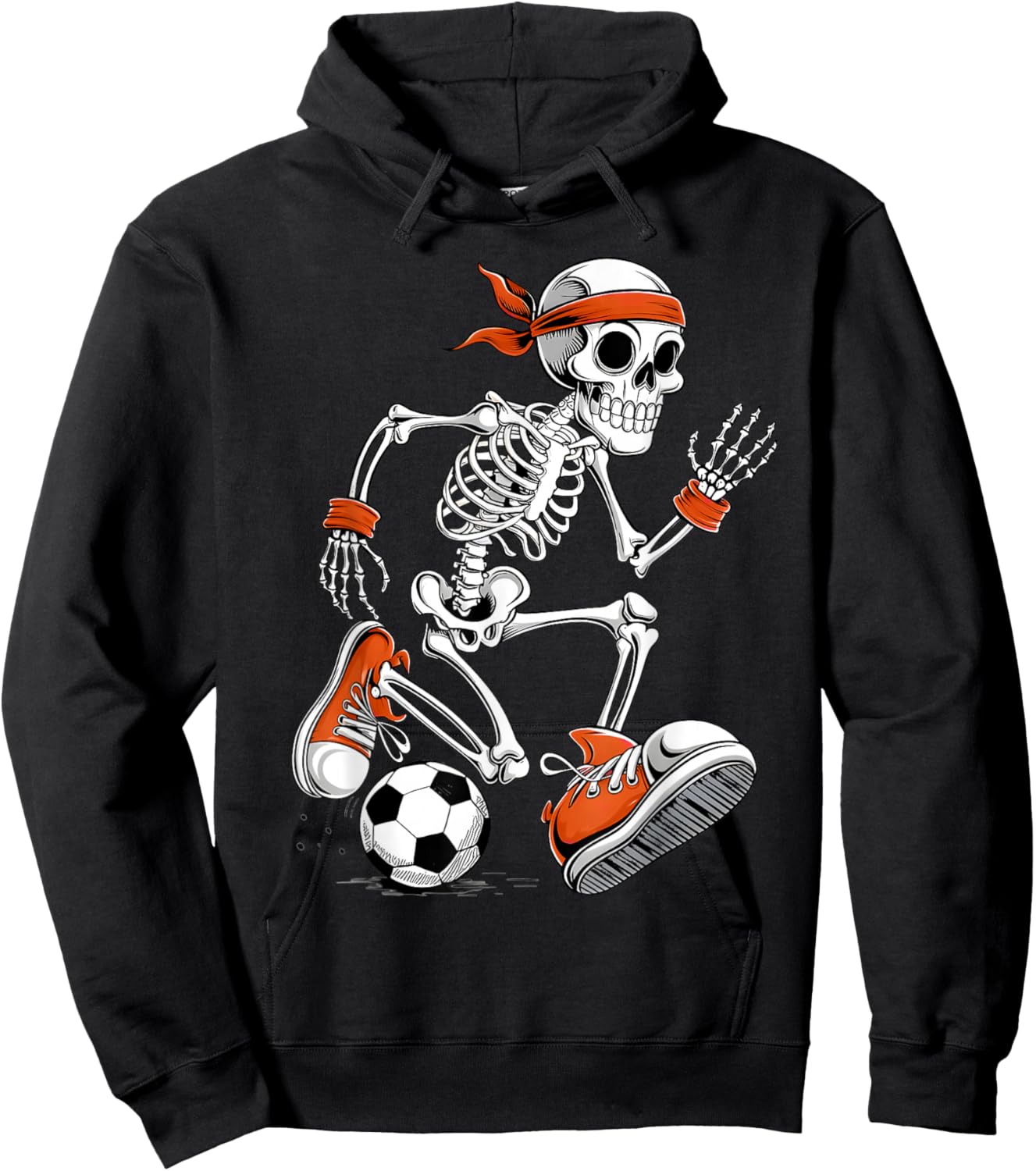 Funny Halloween Skeleton Soccer Football Costume Hoodie - Hoodie | Black