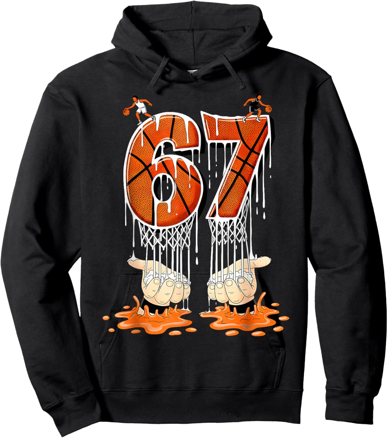 Basketball 67 Six Seven Funny Gen Alpha Meme Drip Boys Kids Hoodie - Hoodie | Black