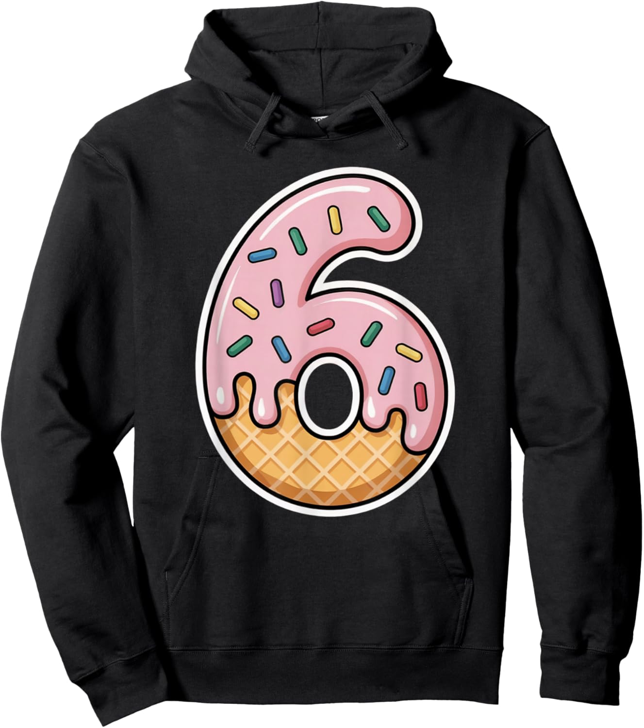 Number 6 Ice Cream Drip Six Seven 67 Meme 6th Birthday Boy Hoodie - Hoodie | Black