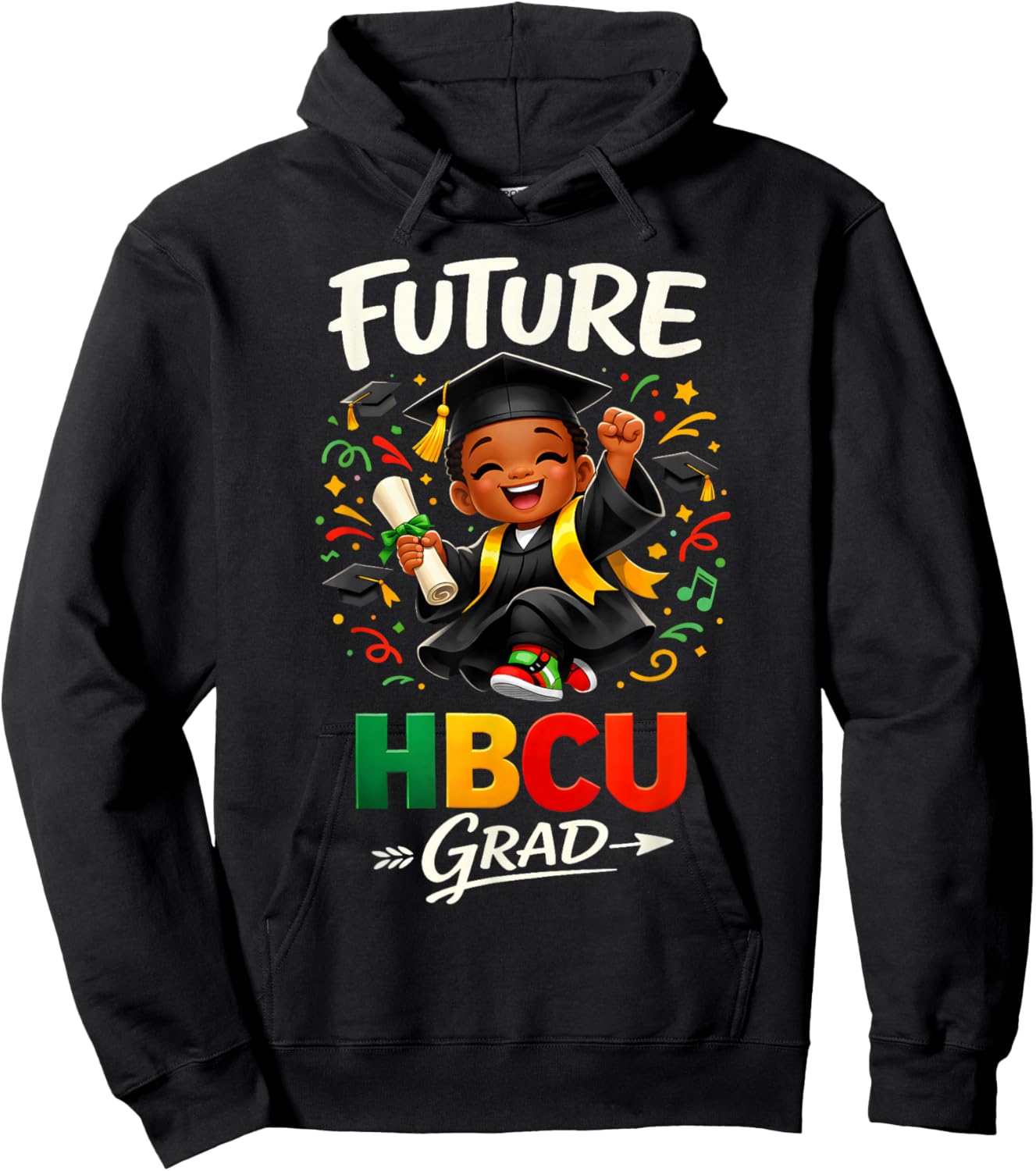 Future HBCU Grad History Black Boy Graduation HBCU Kids Hoodie - Hoodie | Black