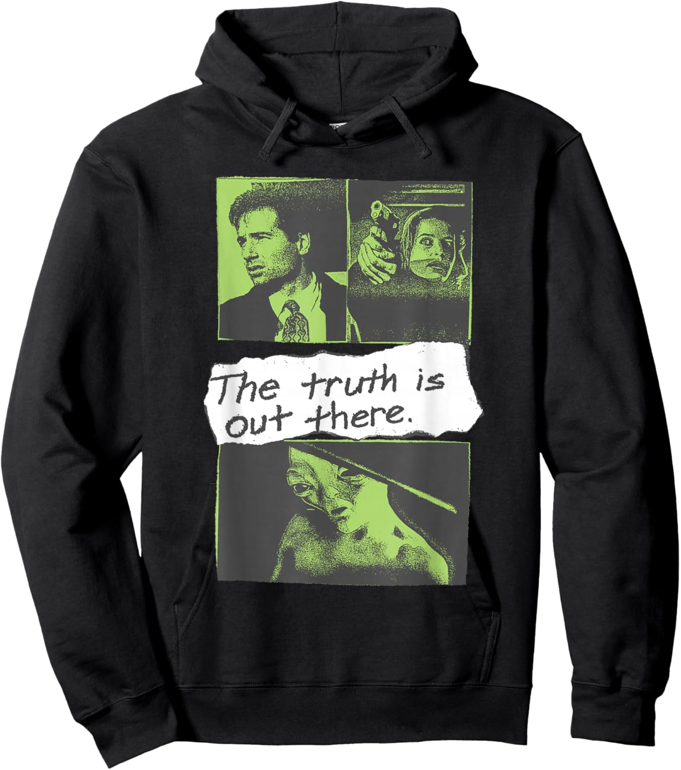 X-Files Front and Back Truth is Out There Alien 90's TV Show Hoodie - Hoodie | Black