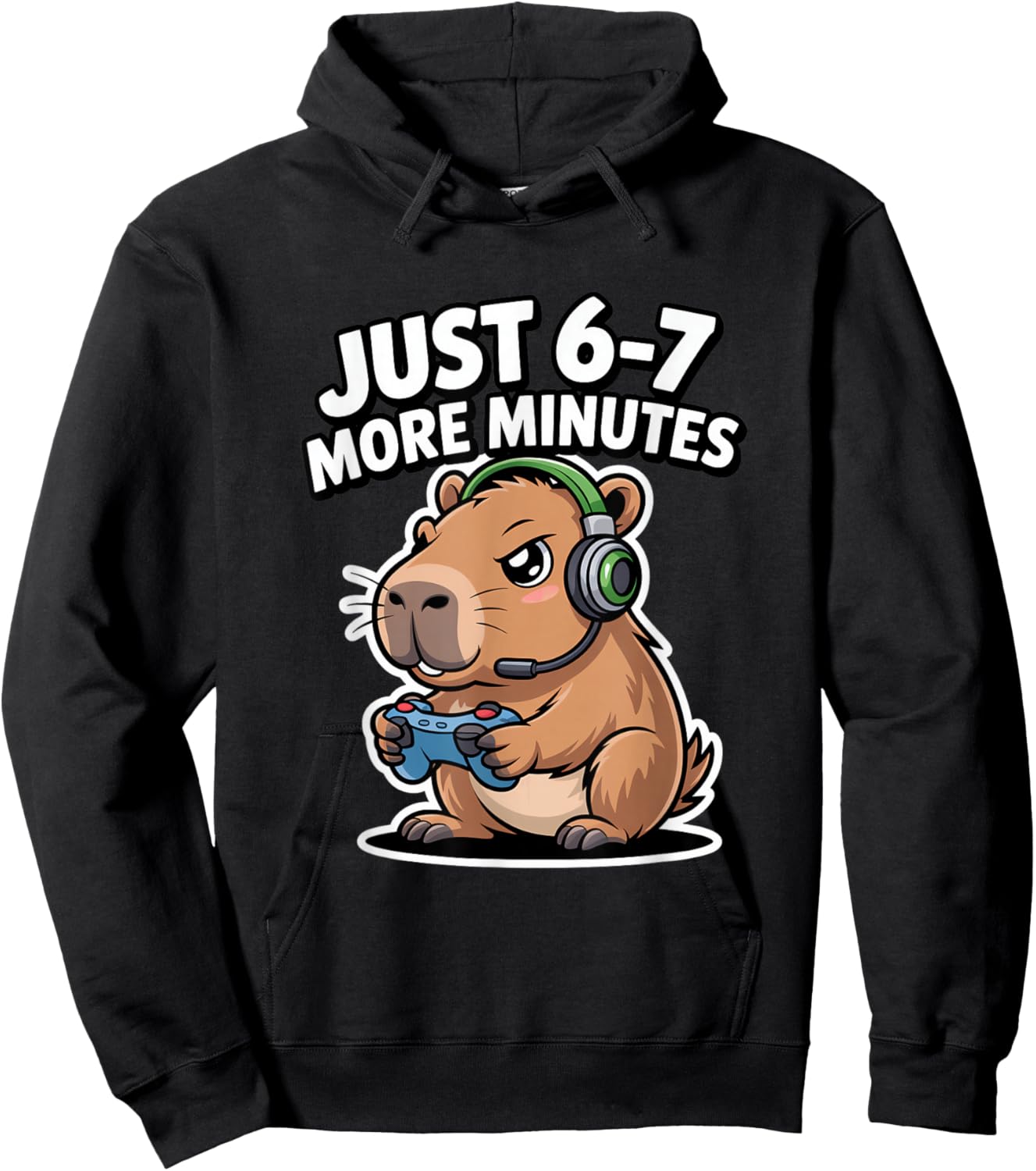 67 Meme Funny Gaming Capybara 6 7 Six Seven 6-7 Gamer Hoodie - Hoodie | Black