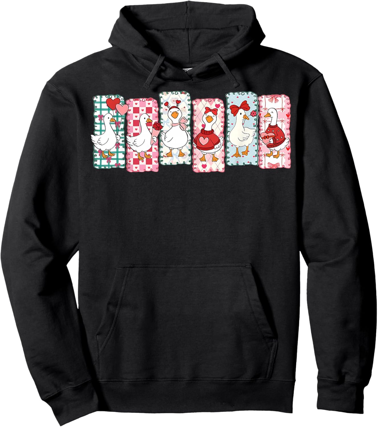 Just A Lovely Goose Cute Goose Valentine's Day Hoodie - Hoodie | Black